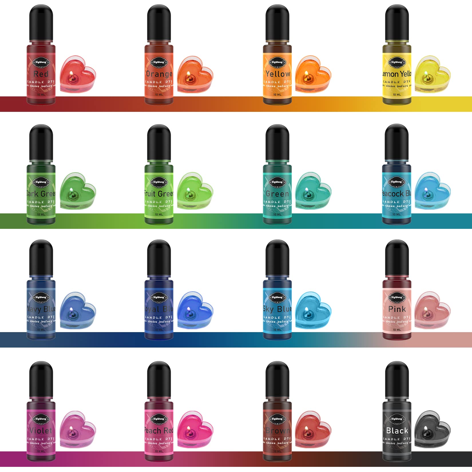 Buy Candle Dye 16 Colors Liquid Candle Wax Dye for Candle Making