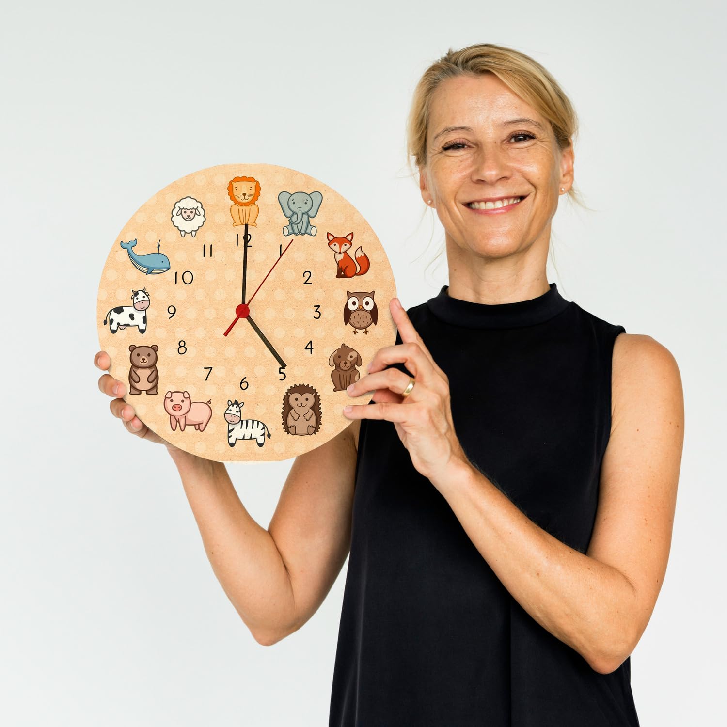 Orologio per bambini con simpatici animali orologio da parete bellissimo orologio per la cameretta dei bambini con animali carini come decorazione per la stanza di bambini piccoli o bambini in età