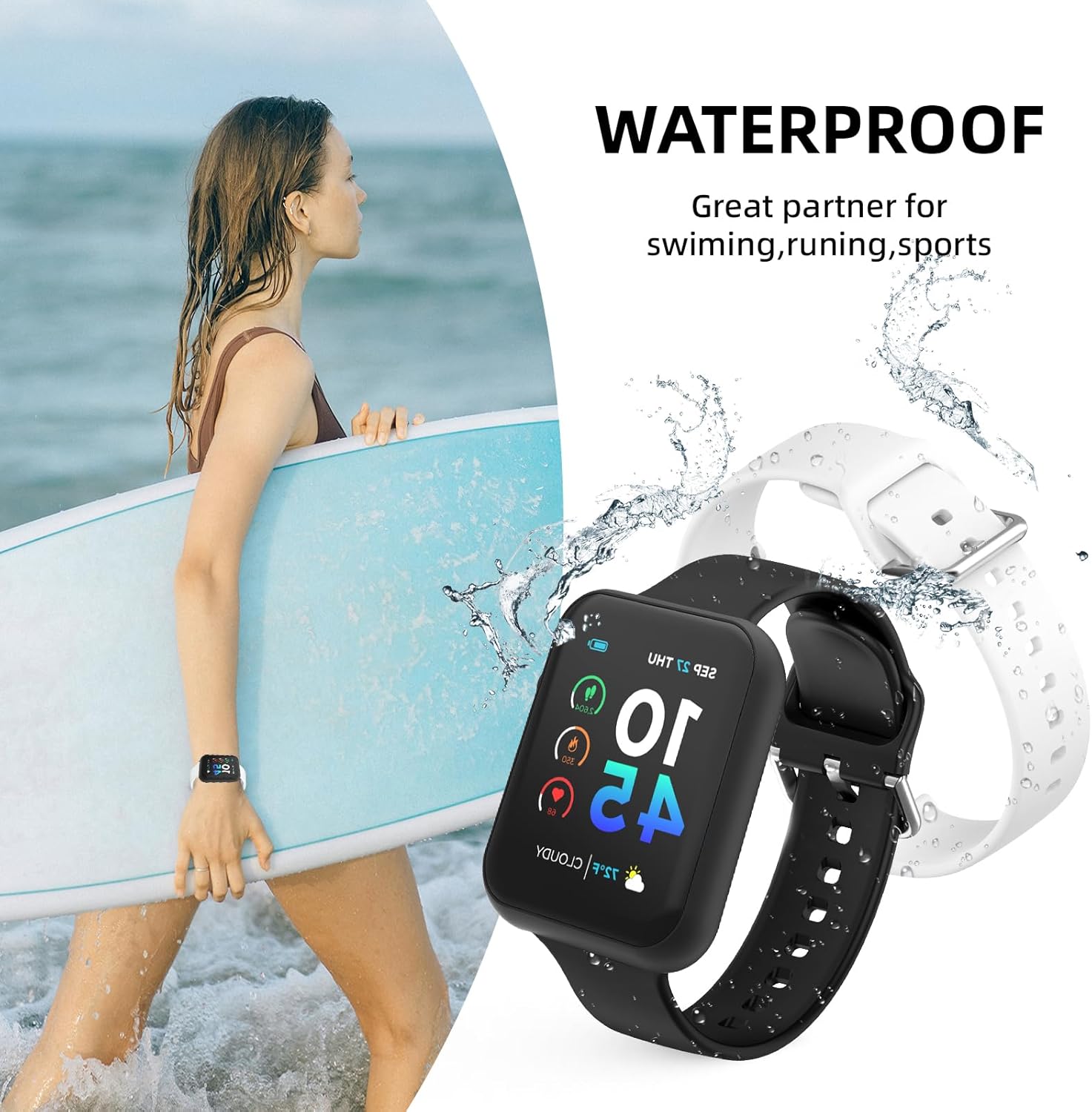 Bands for iTouch Air 4 & iTouch Air 3 44MM Band Soft Silicone Waterproof Adjustable Sport Watch Strap Replacement Wristbands for iTouch Air 4 41mm 46mm/Air 3 44mm Smartwatch Men Women