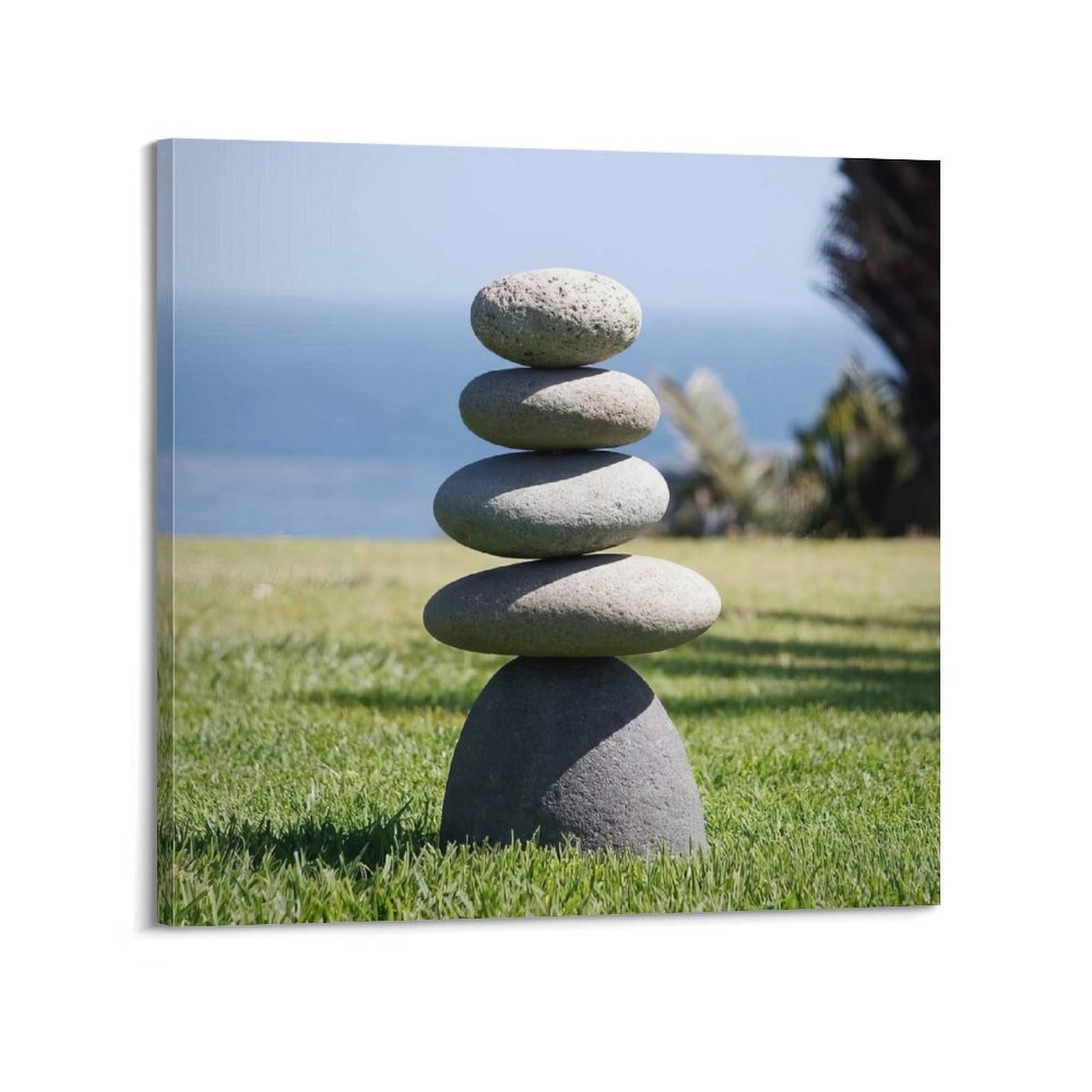 Zen Stones Poster Yoga Meditation Tower Poster Decorative Painting Canvas Wall Posters And Art Picture Print Modern Family Bedroom Decor Posters 24x24inch(60x60cm)