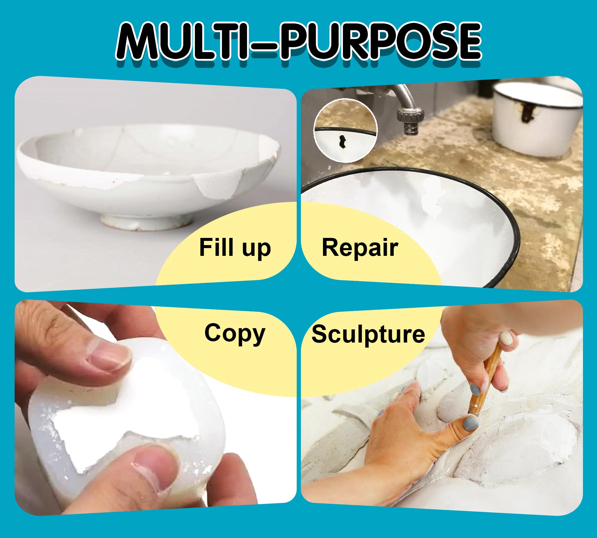 Epoxy Putty, 12oz/340g Fast Repair Plumbers Putty, High Strength AB Epoxy Puttys Fix Leaks, Cracks and Fill Holes - Image 3