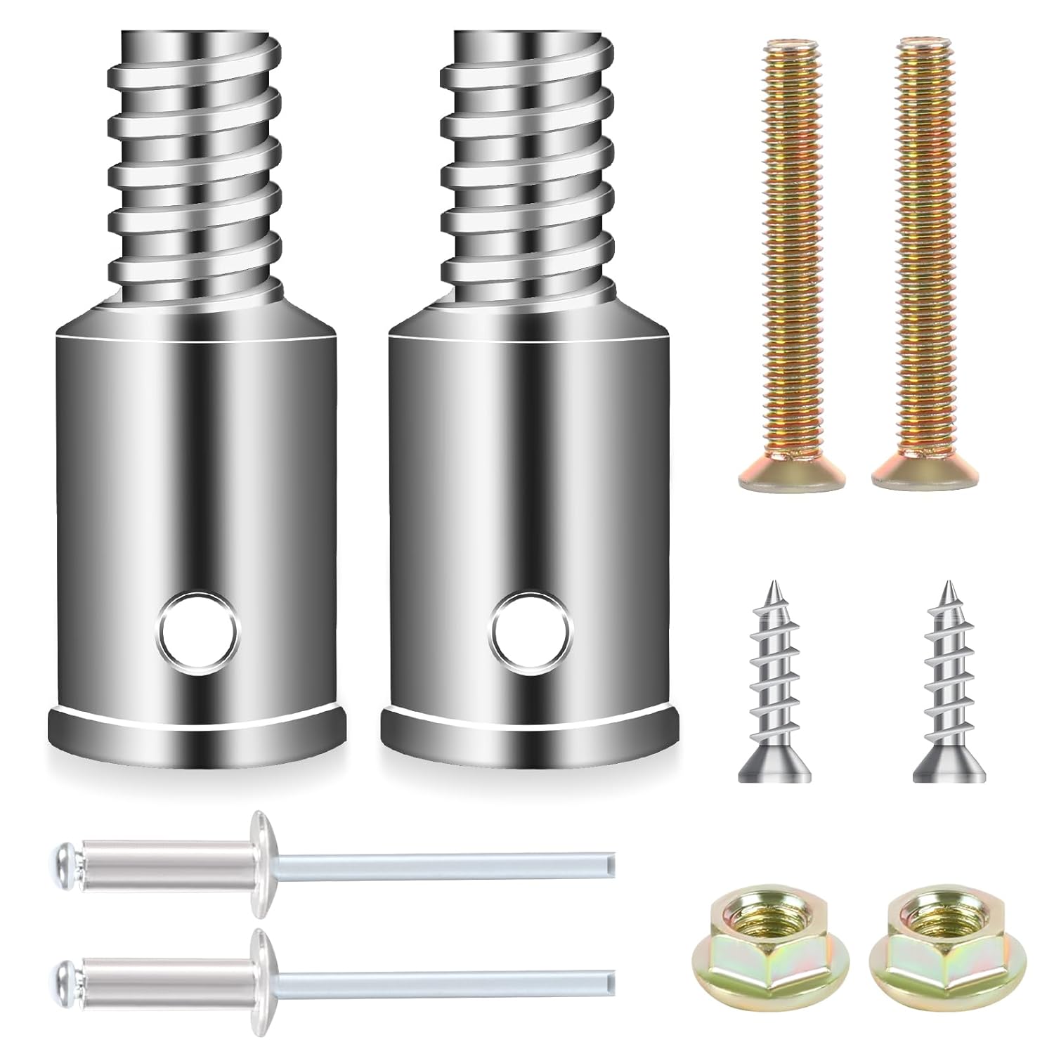 Broom Handle Threaded End,2 Set Threaded Tip Replacement Kit Threaded