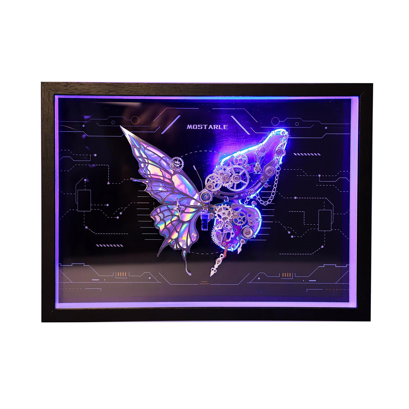 Amazon.com: Mostarle Butterfly LED Wall Frame 3D Mechanical Puzzle
