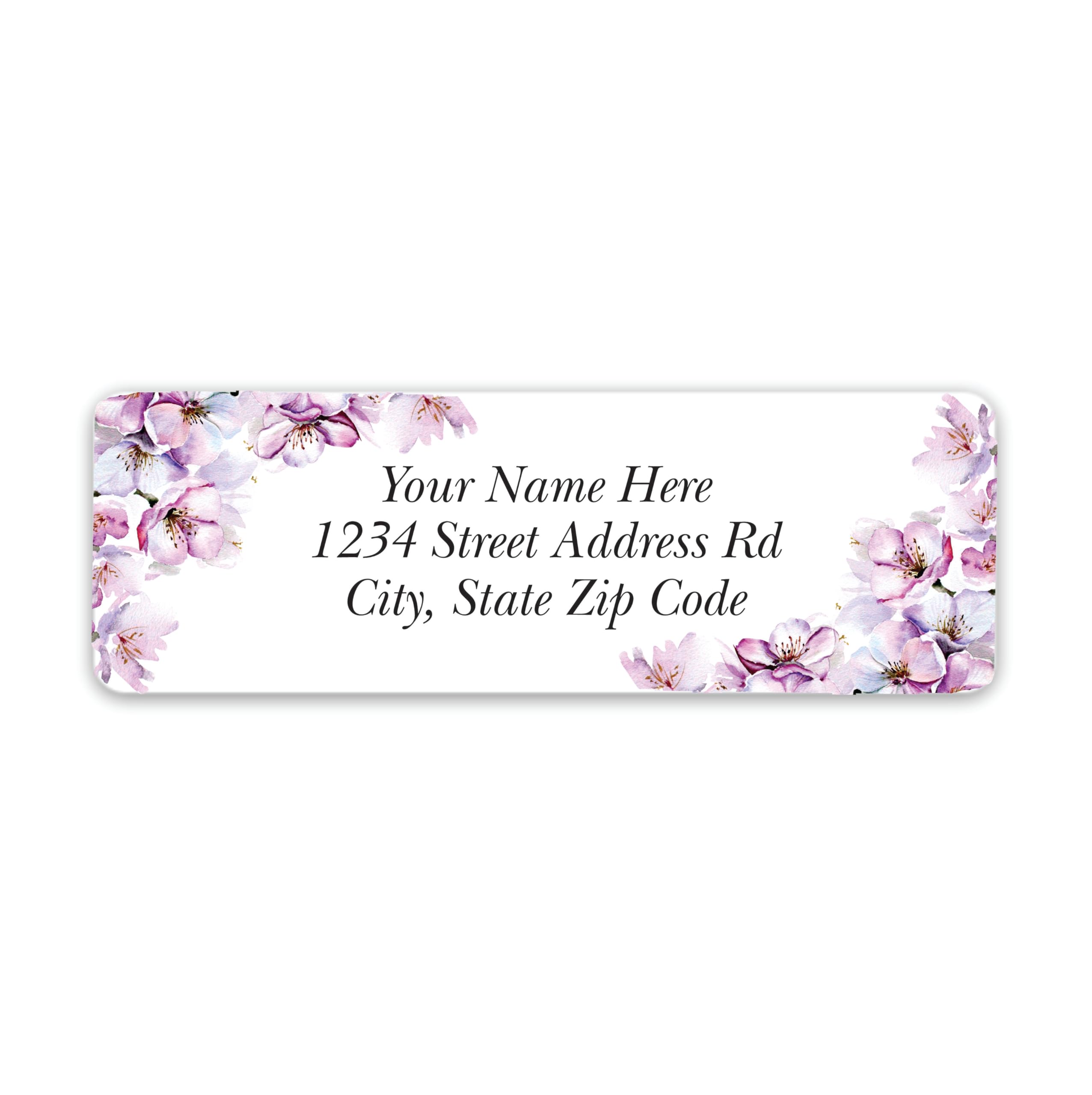 Personalized Return Address Labels Corner Cherry Blossoms - Custom Mailing Labels/Stickers for Envelopes, Easy Peel and Stick, Permanent Flat Sheet