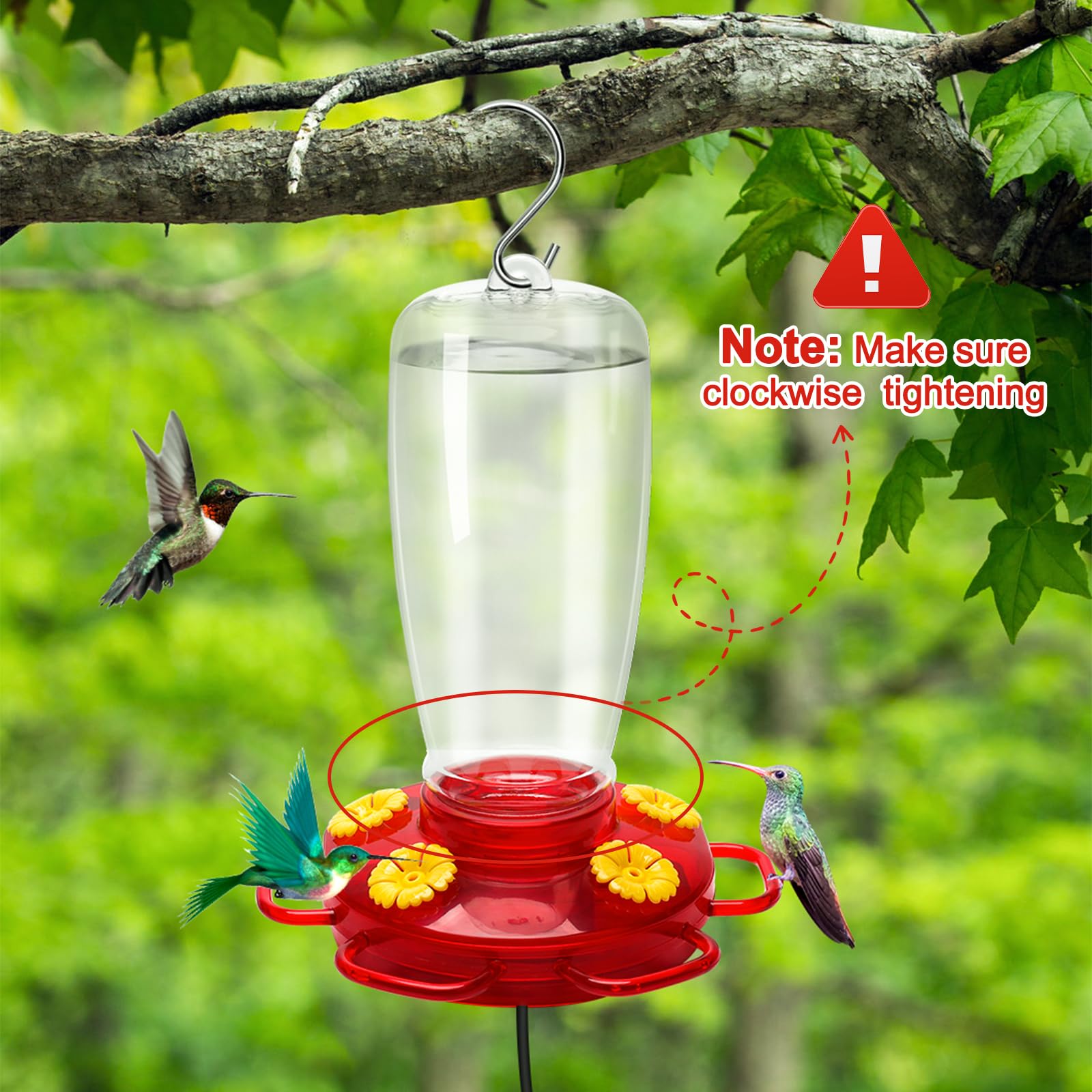 Luxiv - Comederos de colibríes 2 en 1 con calefacción para exteriores con cadena colgante de 20 pulgadas y ventosa, comederos de pájaros con calefacción de invierno para exteriores, anticongelación,