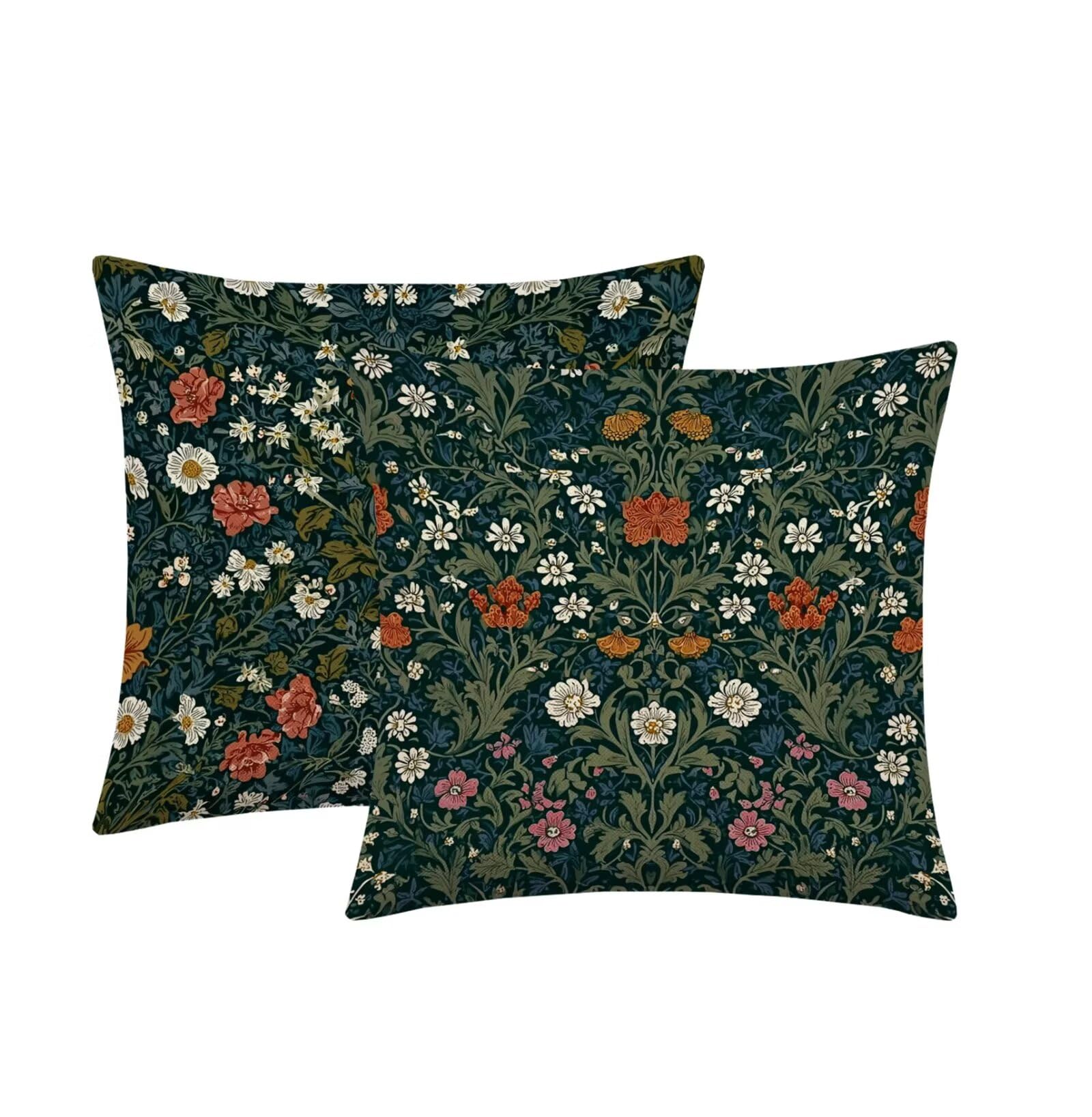 Federe per Cuscino, Cuscini per Divano 65x65cm Set di 2 verde fiore-6