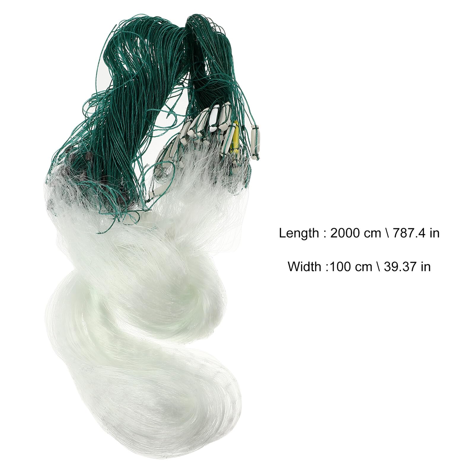 PRETYZOOM Filet de Monofilament Léger avec Flotteur et Plombs Filet Trémail Couches Piège à Poisson Transparent Nylon pour Eau Douce et Salée