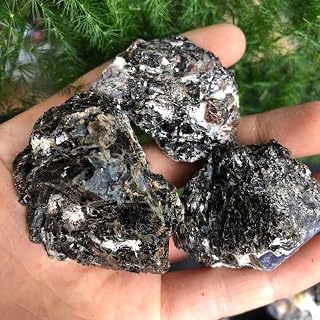 Home Decoration Natural Quartz Crystal 100-200g Raw Natural Tourmaline Crystal Original Specimen Rough Stone Home Office Decor (Color : Black, Size : 500g)