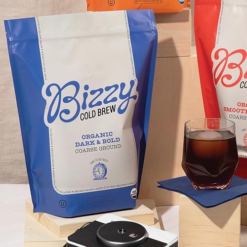 Miniatura 6 de Bizzy Café orgánico frío | Paquete | Café molido grueso | Oscuro y audaz 2 libras + suave y dulce 2 libras | Paquete de 2