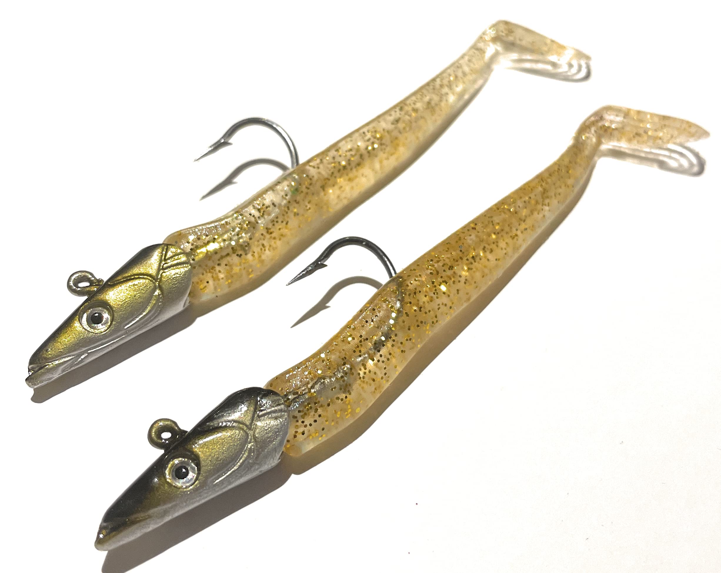 2Pcs Soft Fishing Lures Jig Head (11CM/19g) Drop Shot  Lure  Single Hook 3D Eyes Imitation Bait Fish with T Tail for pike fishing, Softbait, Swimbait, High Fishing Power - Fishing Accessories Kit