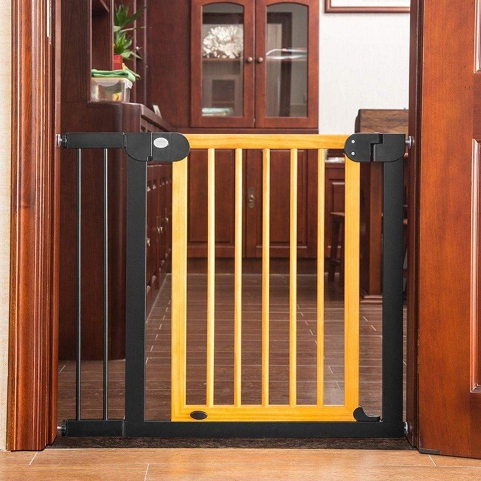 Cancello di Sicurezza Cancello per Bambini in Legno Montato a Pressione, Protezione della Parete Cancello per Cani per Animali Domestici per Interni Rete Portatile Distanza Trasparente per P