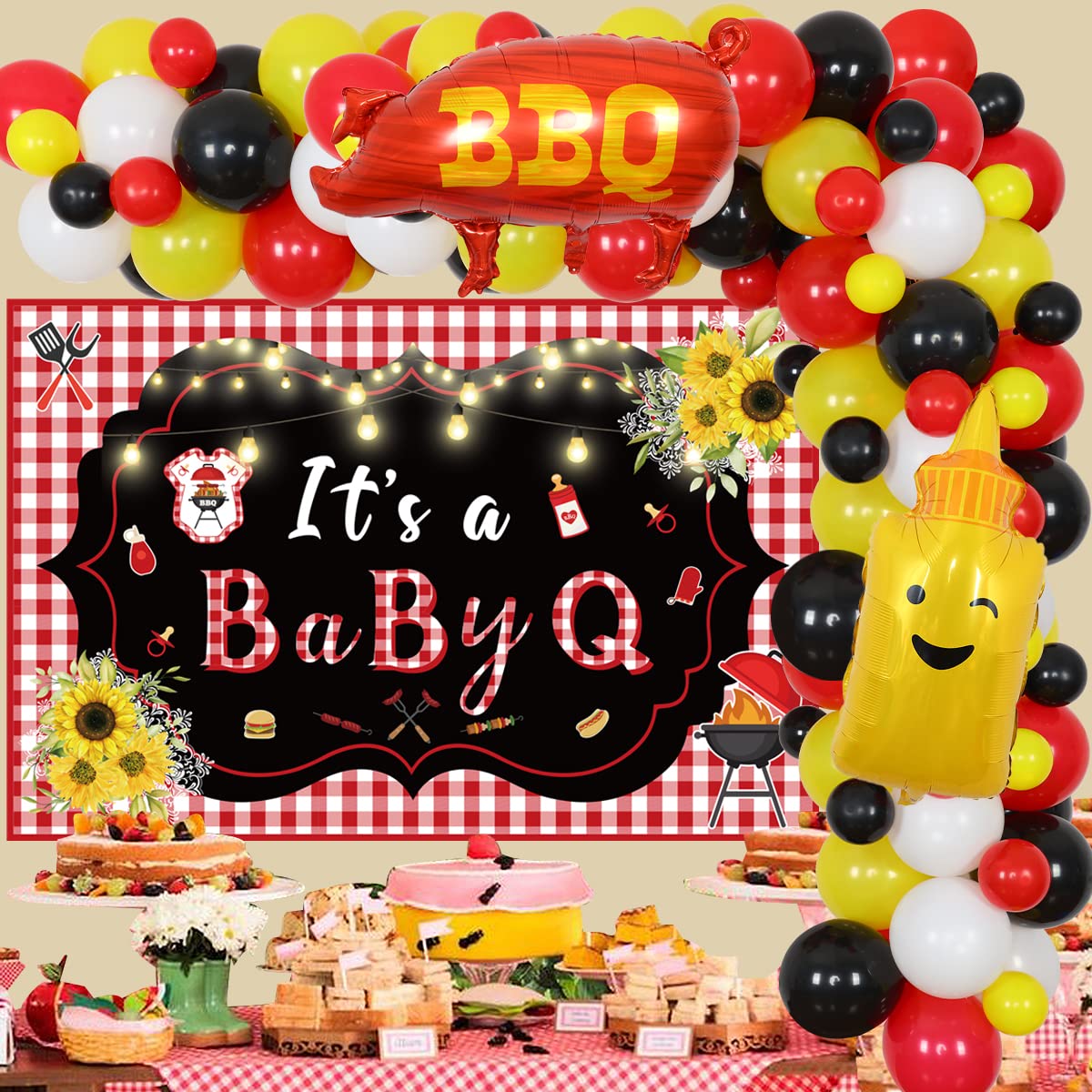 Buy BBQ Baby Shower Decorations for Boy Girl - It’s A BabyQ Backdrop ...