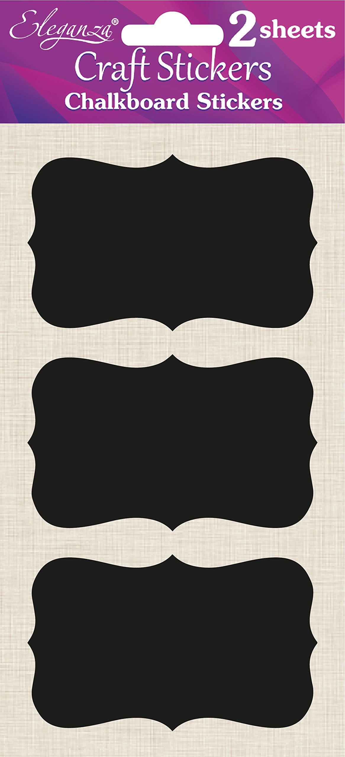 Eleganza Chalkboard Stickers, Synthetic Material, Black, 24 x 11.4 x 0.1 cm, 27531