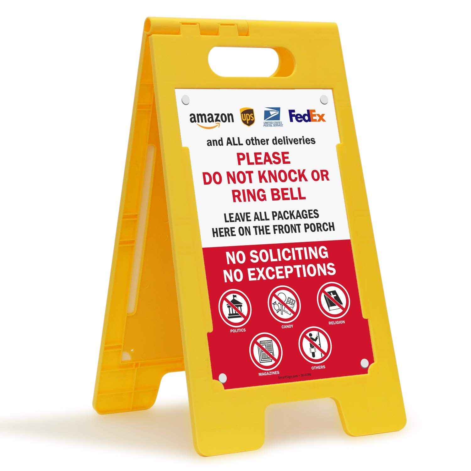 SmartSign 25 x 12 inch “All Deliveries - Please Do Not Knock Or Ring Bell, Leave All Packages On The