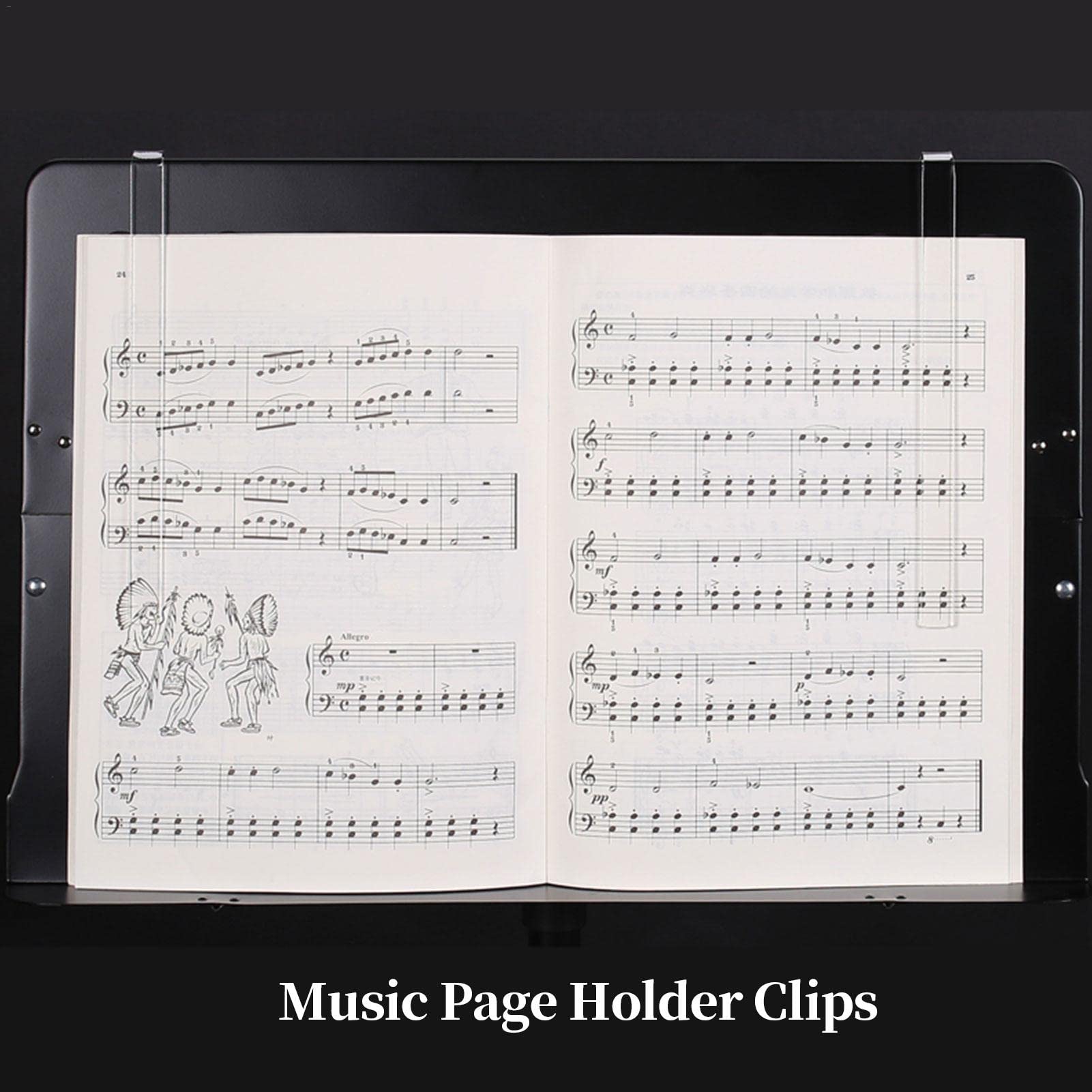 Bladmuziek Houder,Transparant Acryl Muziek Pagina Clip,Bladmuziek Stand voor Piano Boeken Muzieklessen Orkest Dirigenten