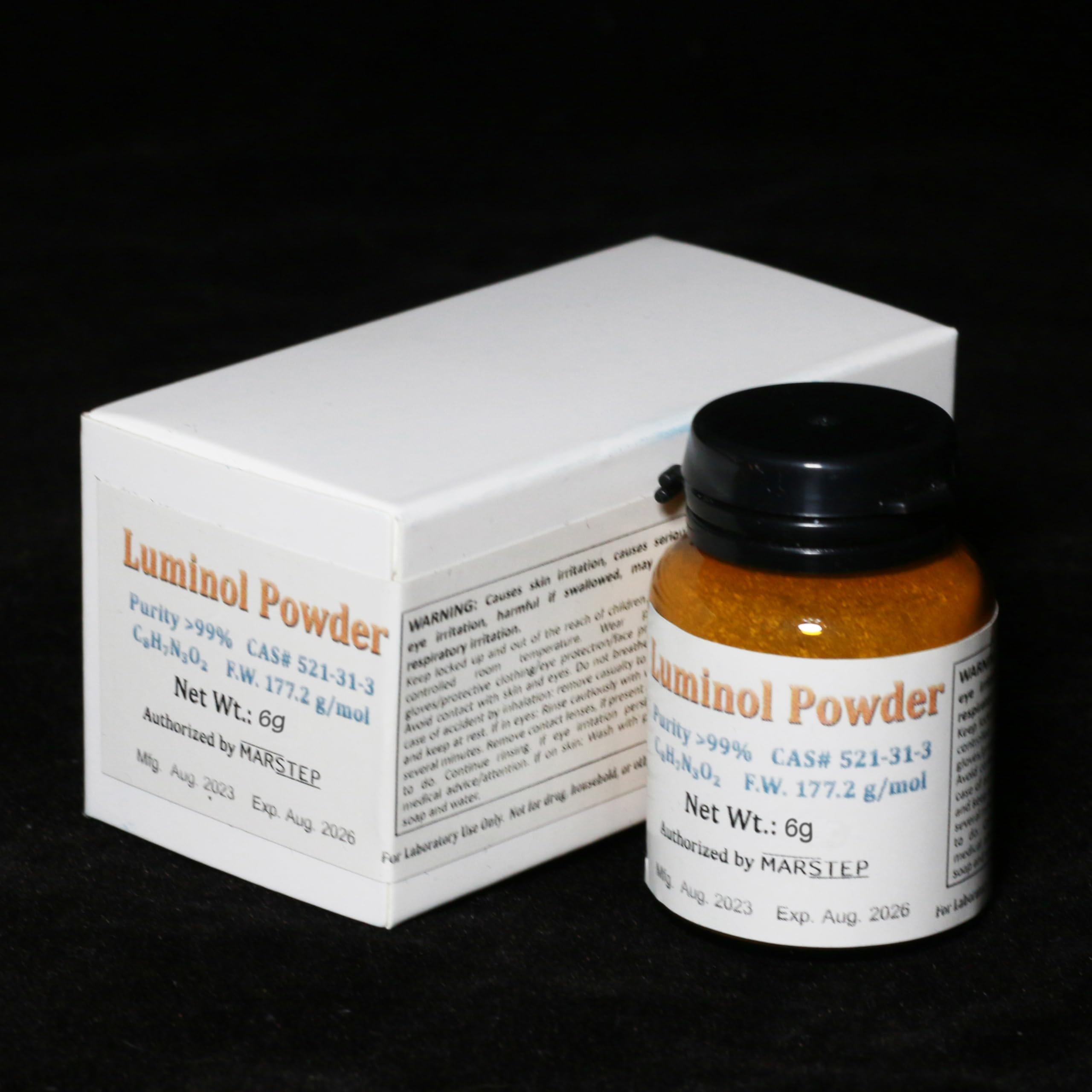 Luminol Powder (6 Grams) Makes 16 oz Solution [Value Pack] Lab-Grade High Purity >99%
