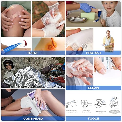 Miniatura 7 de VITUU Kit de primeros auxilios de 267 piezas, kit de primeros auxilios para negocios, hogar, viajes, camping, senderismo, deportes, oficina,