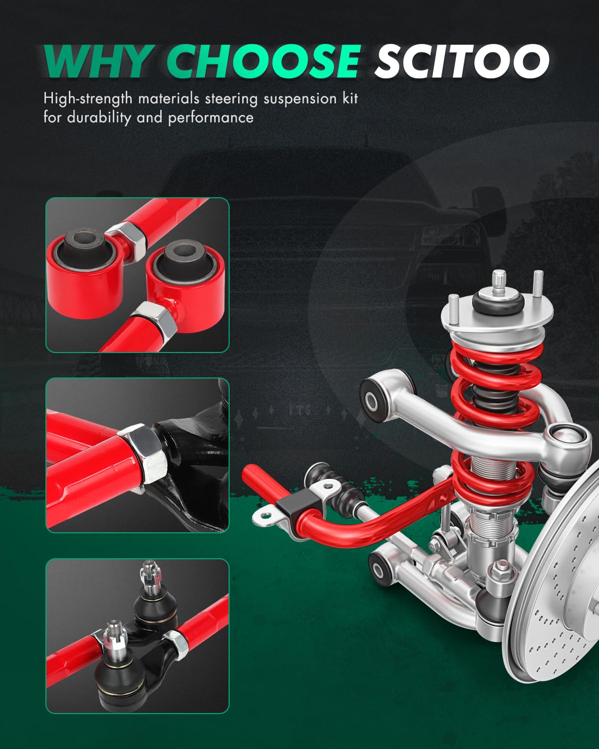 Amazon.com: SCITOO Camber Arm Rear Lower Adjustable Suspension Kit