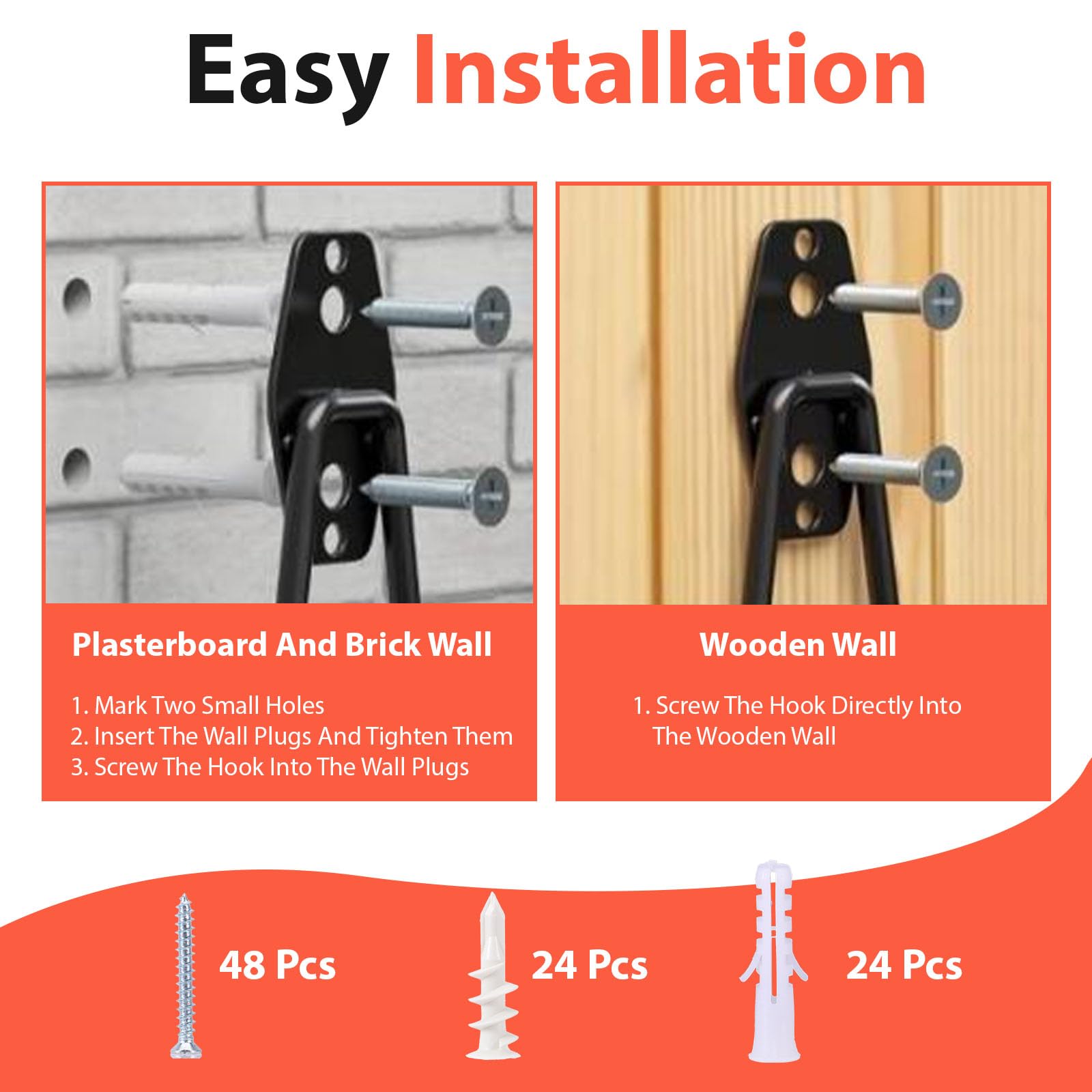 15 Unidades Ganchos de Garaje Pesados Set de Doce Ganchos Tres Soportes para Extensiones,Acero Aleado Recubrimiento Polvo,Instalación en Pared para Taller,Garaje,Sótano y Jardín