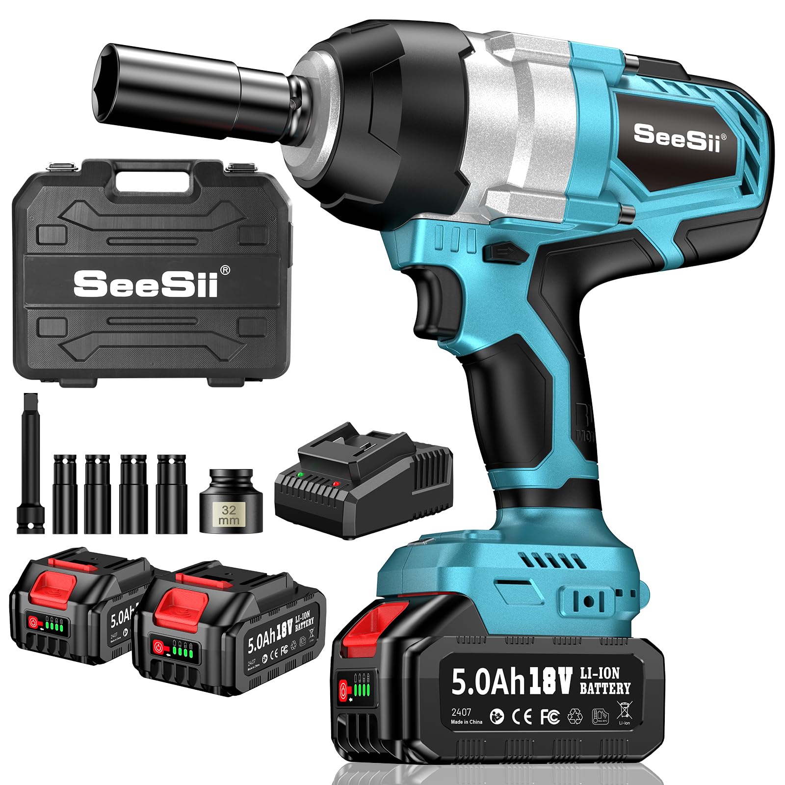 Cle A Choc Electrique, Couple Maxi 750N.m Boulonneuse A Choc Avec 2 4