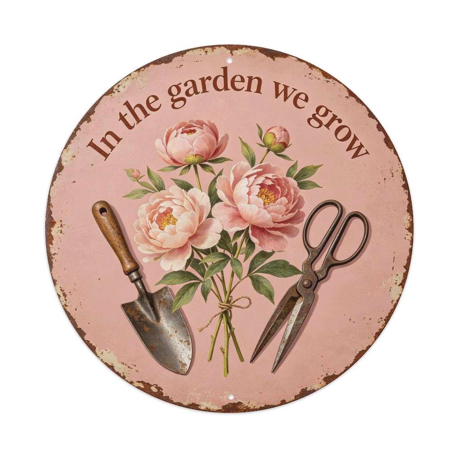 Vintage_garden_grow Metal Tin Sign Plaque