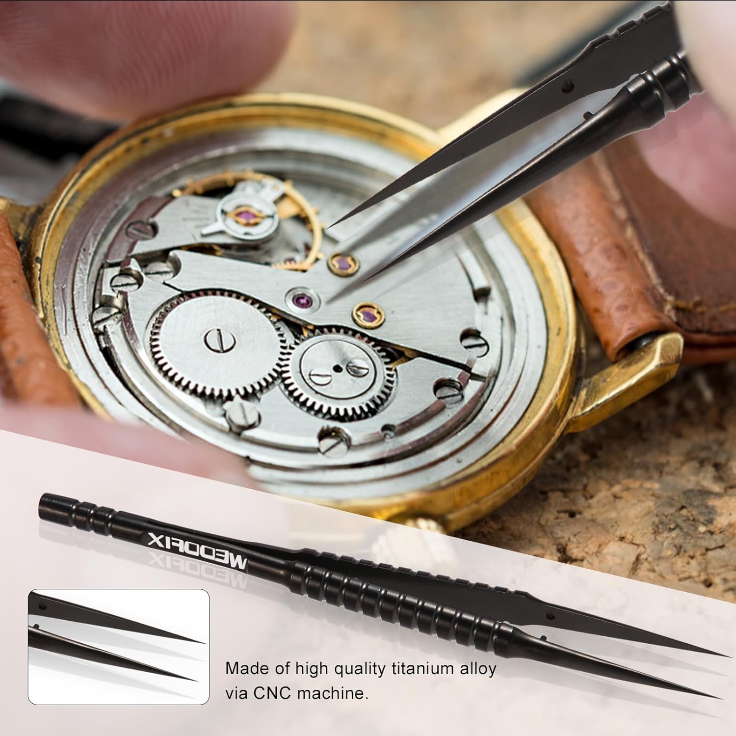 Ultra Fine Precision Titanium Tweezers with Sharp Tips Non-magnetic Anti-corrosive Black Tweezer for Micro Soldering Work Electronics Jewelry Making