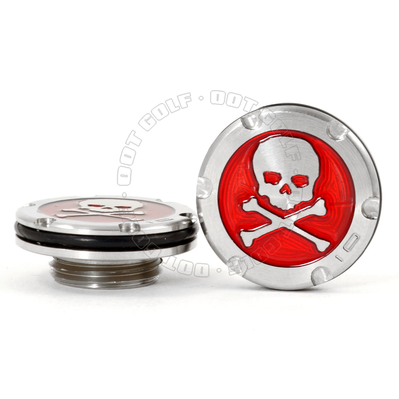 19th Hole Custom Shop 2 x 10g Deluxe Tour Style Weights for Scotty Cameron Fastback, Squareback and Roundback Putters Wrench, Skull, Red (Red)