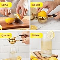 Vista 4 de SHIKORI Lemon Squeezer, Large Heavy Duty Handhelp Juicer for Lemon, Stainless Steel Hand Press Citrus Juicer, Lime Squeezer Bar Tool, Manual Citrus