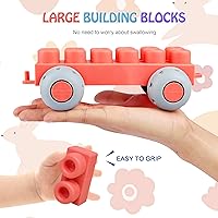 Vista 5 de Bloques de construcción suaves para niños pequeños, bloques de construcción grandes apilables para bebés de 6 meses en adelante, regalos Stem