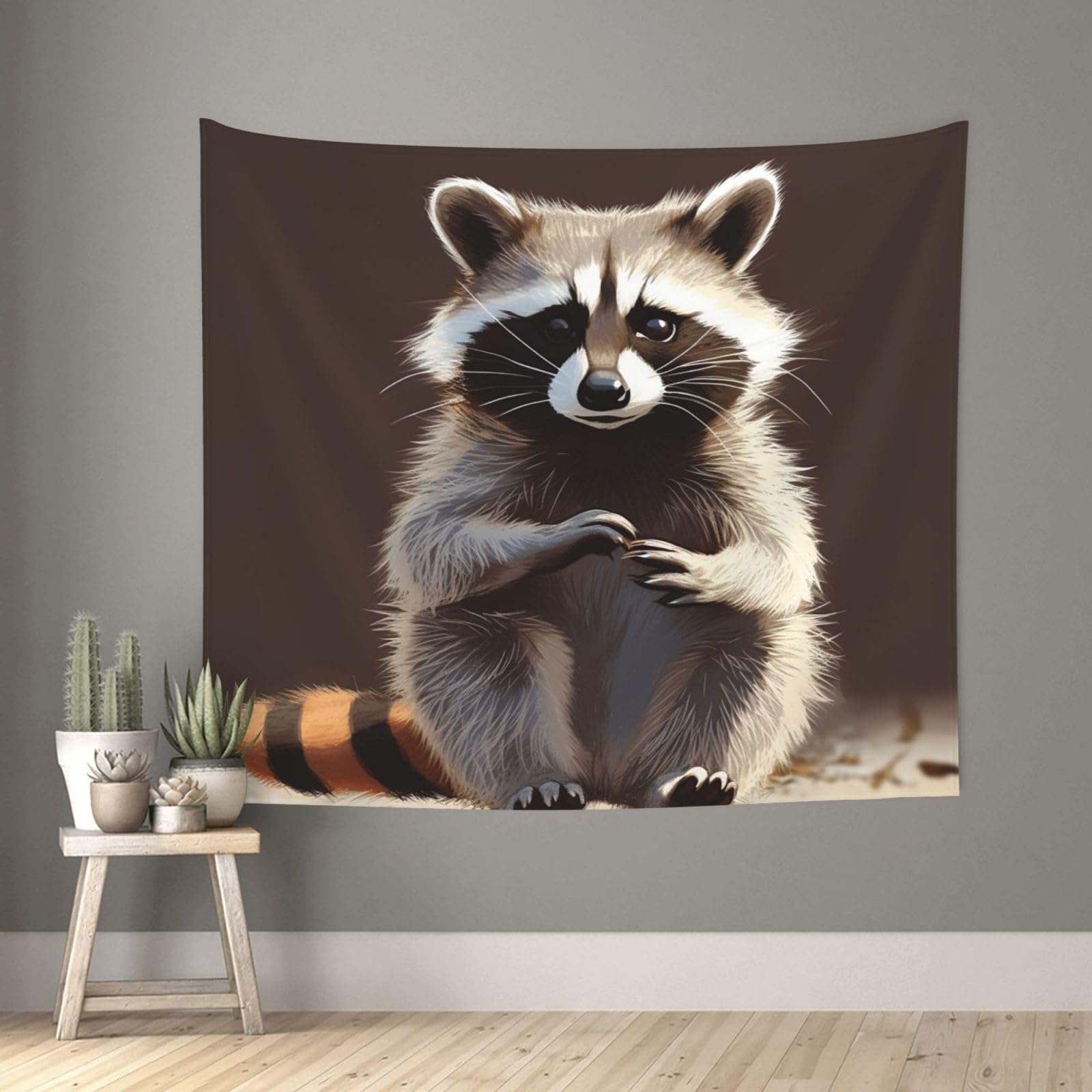 FodPand Cute Raccoon Tapestry for Bedroom Aesthetic, Wall Hanging Tapestries Art Decor Backdrop Wall Tapestry for Dorm Living Room Funny Poster Party Banner Background 51" X 60"