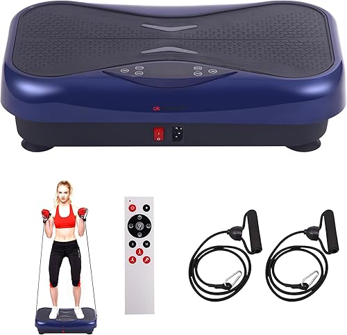 Miniatura 8 de Máquina de ejercicios de placa vibratoria, plataforma de fitness con placa vibratoria con control remoto, placas de vibración portátiles para Rojo