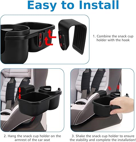 Miniatura 7 de Accmor Portavasos para niños para asientos de automóvil convertibles, soporte universal para vasos para niños, compatible con la mayoría de modelos