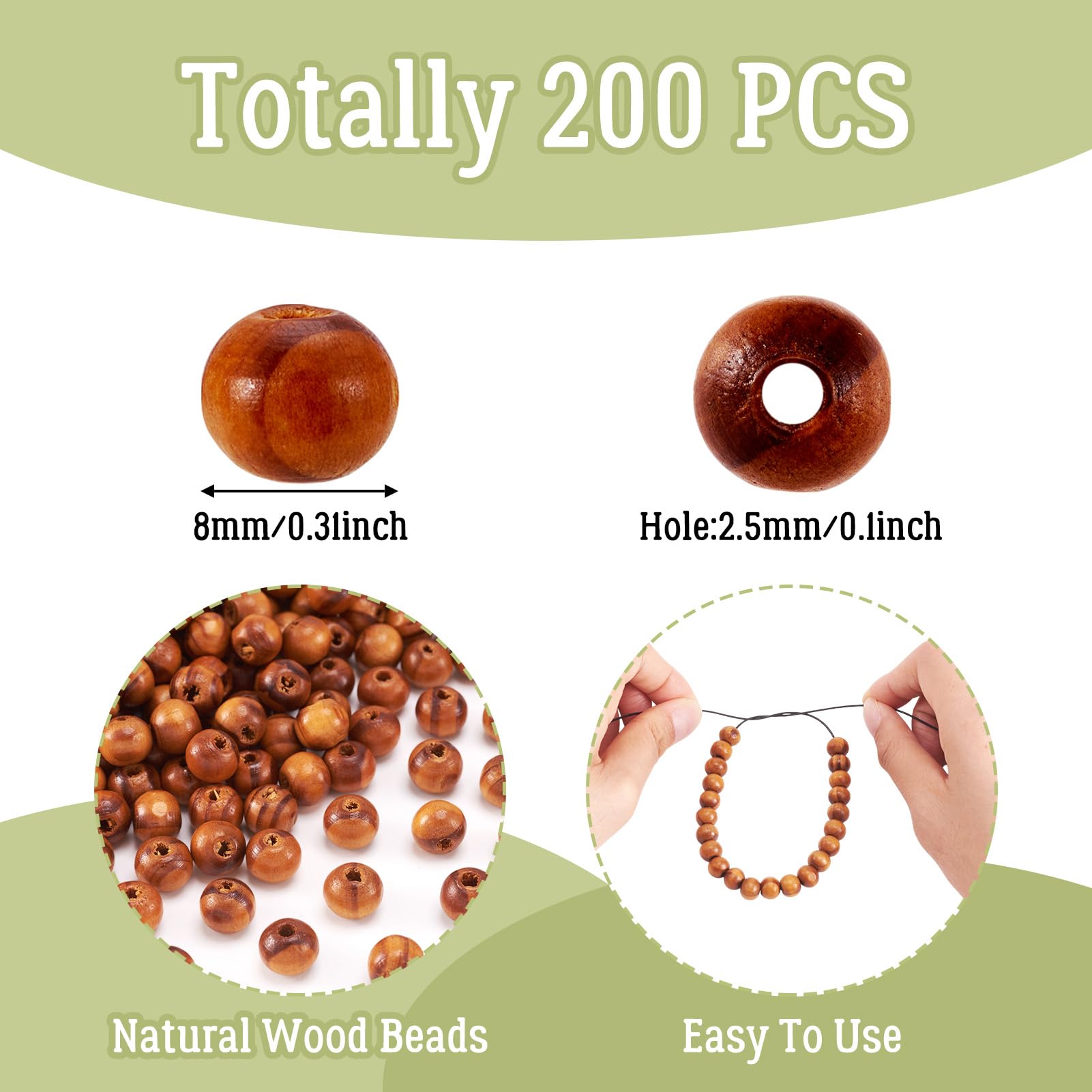 NUOBESTY Perles en Bois Rondes 25mm, Lot de 50 Pièces pour Fabrication de Bijoux, Trous Larges, Matériau Naturel pour Bracelets et Loisirs Créatifs NUOBESTY Perles en Bois Rondes 25mm, Lot de 50 Pièces pour Fabrication de Bijoux, Trous Larges, Matériau Naturel pour Bracelets et Loisirs Créatifs
