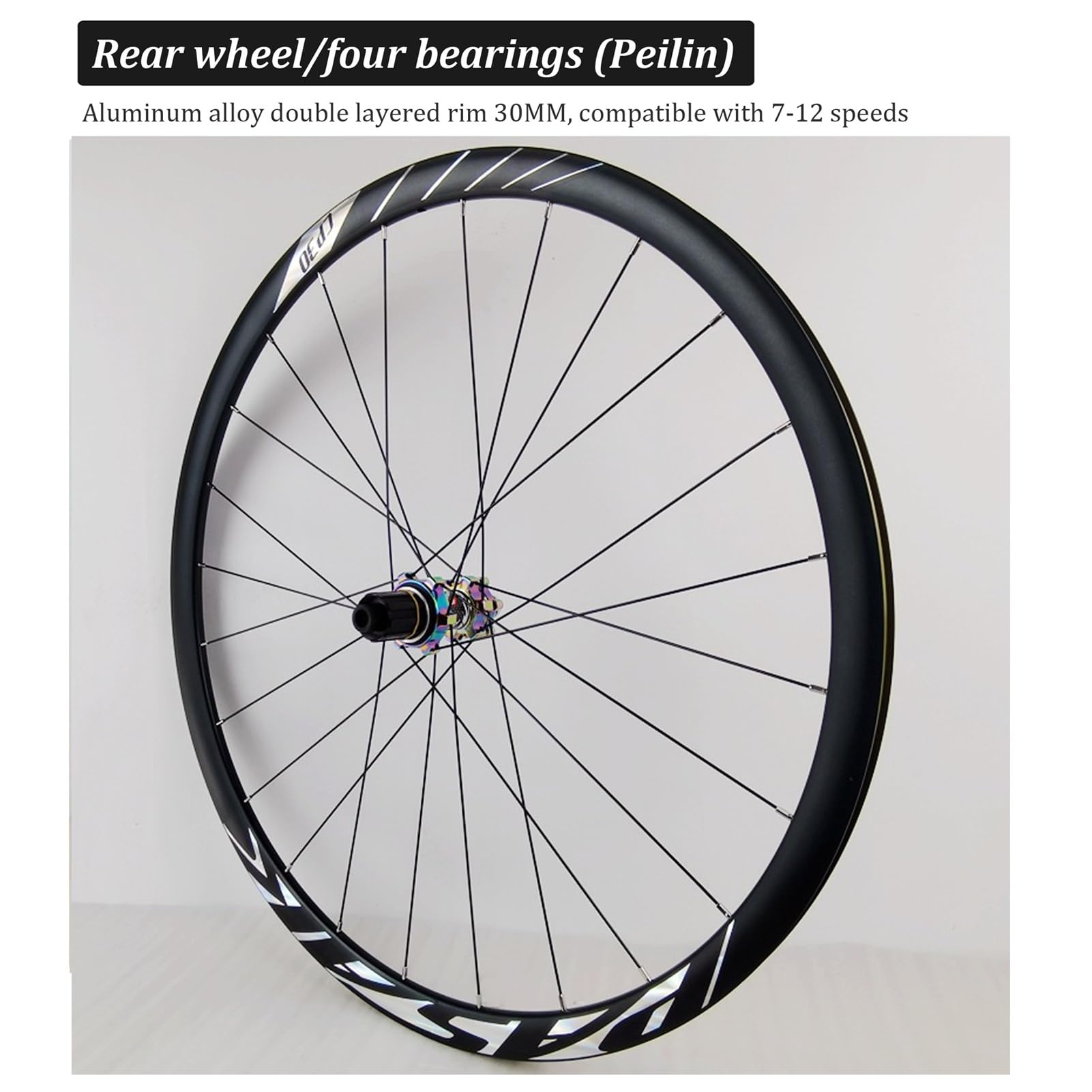 Ruote for Bici da Corsa 30mm Freno a Disco Alluminio 700C Set di Ruote for  Bicicletta