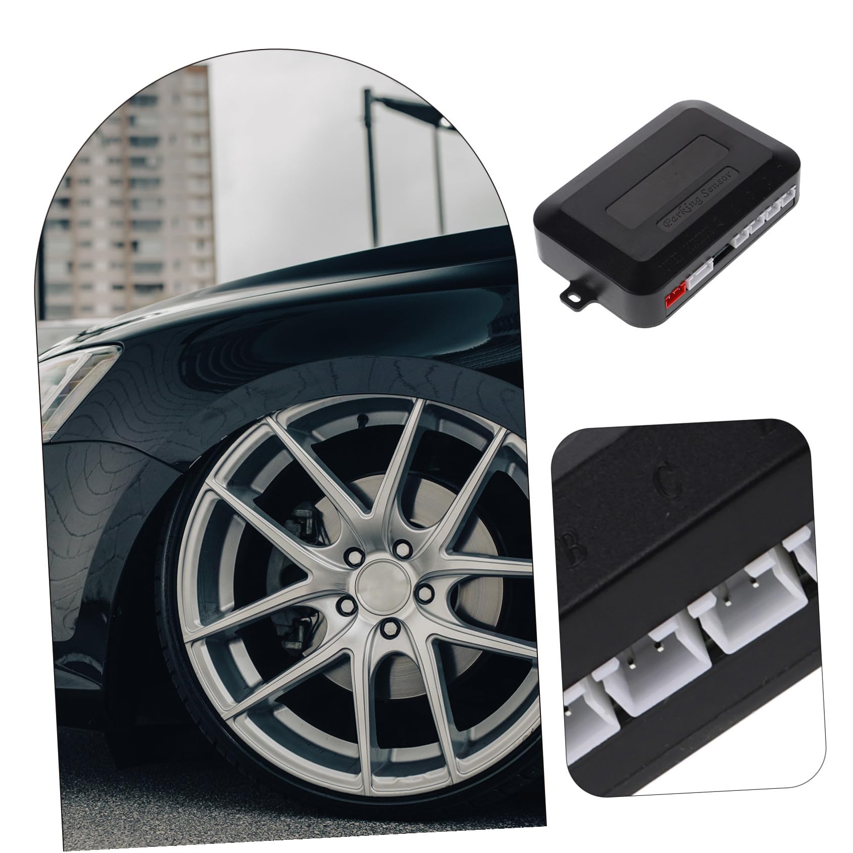 Kit Sensori Parcheggio Auto con Allarme Vocale Reversibile Impianto Radar di Retromarcia con Avviso Ostacoli Installazione Rapida Sensori Neri