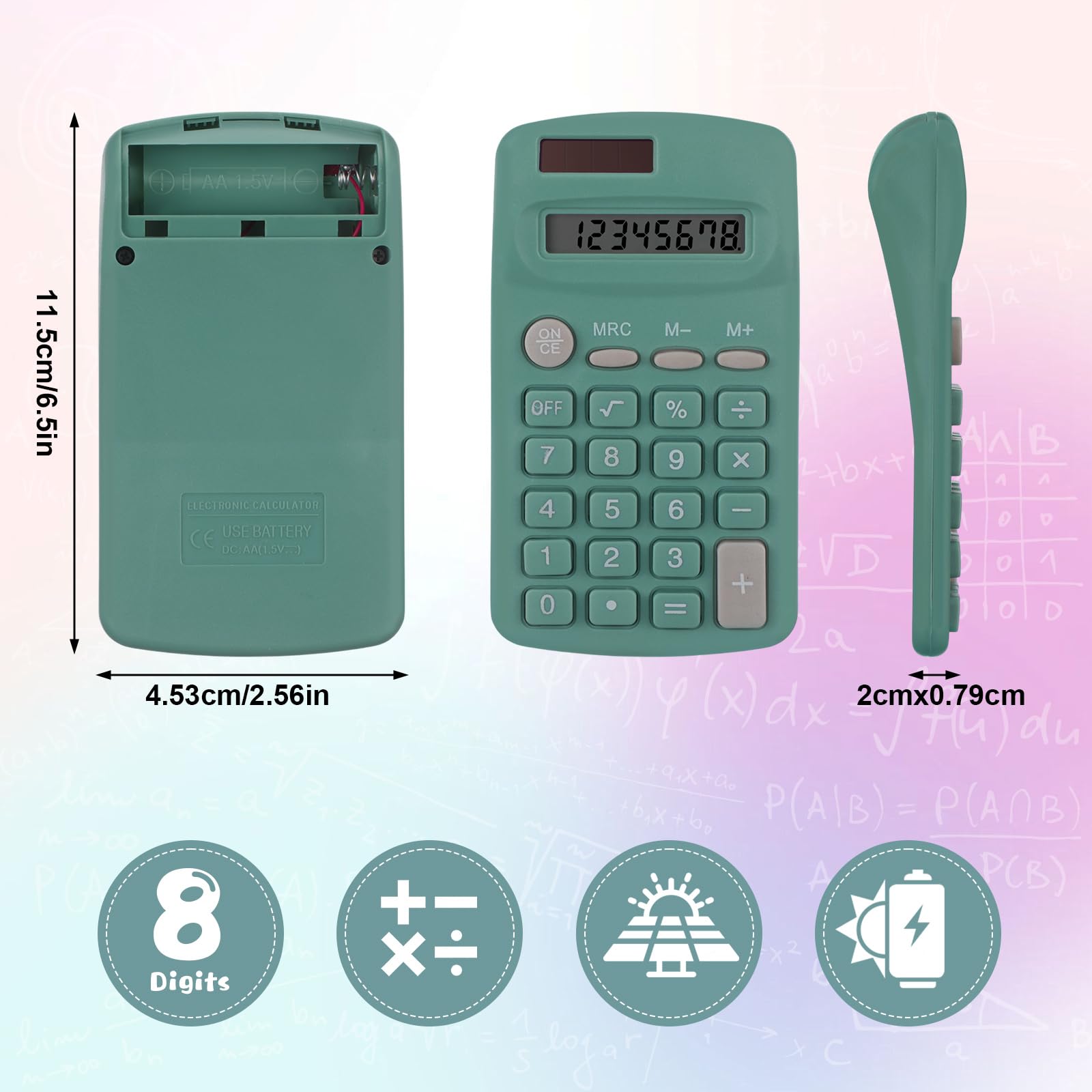 Calculator,Dual Power,Handheld