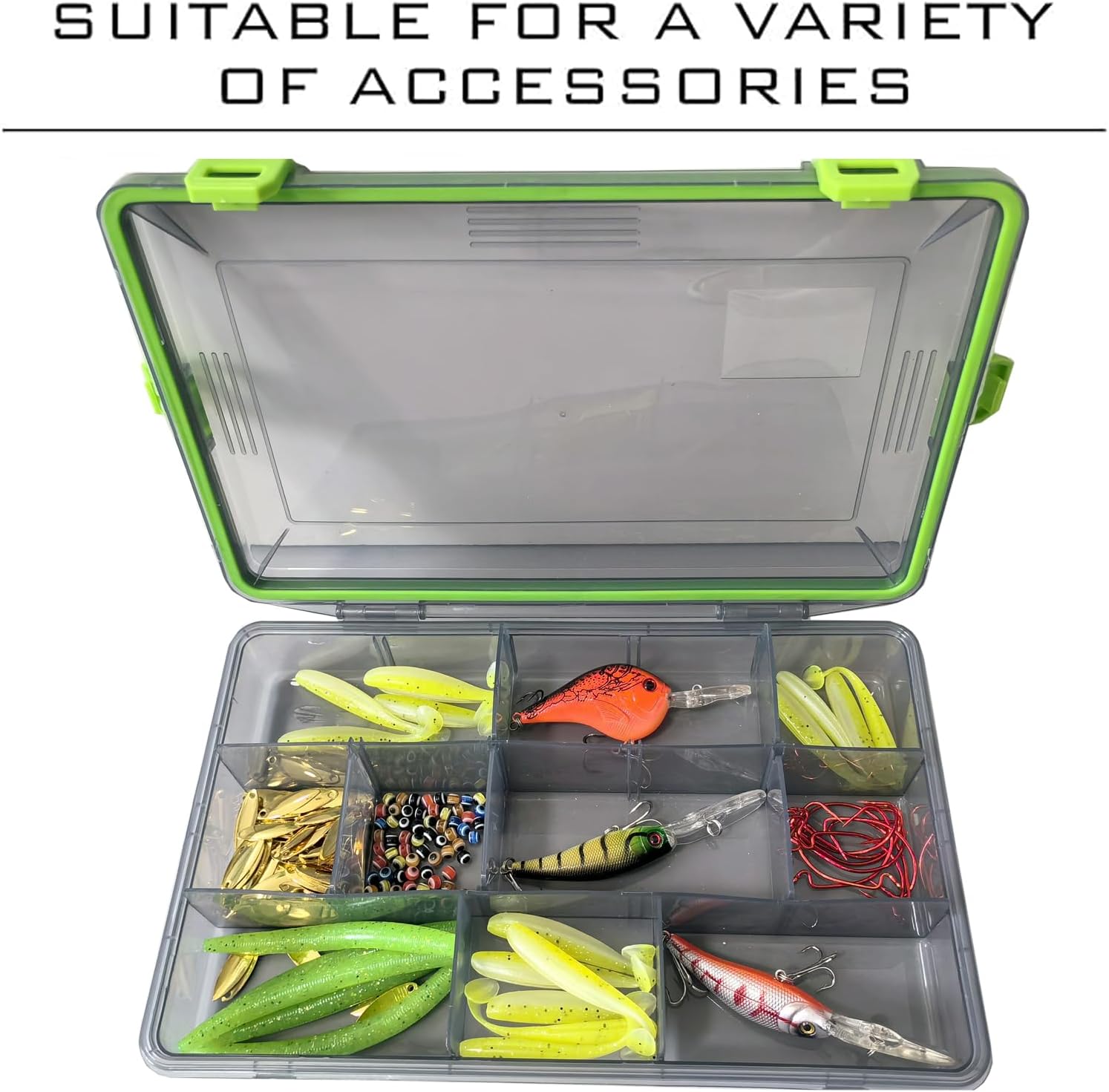 Tackle Boxes Plastic Storage Organizer Box with Removable Dividers,3600 Tackle Tray and 3700 Tackle Trays,Lure Box and Terminal Tackle Storage,4 Packs Tackle Trays-grey