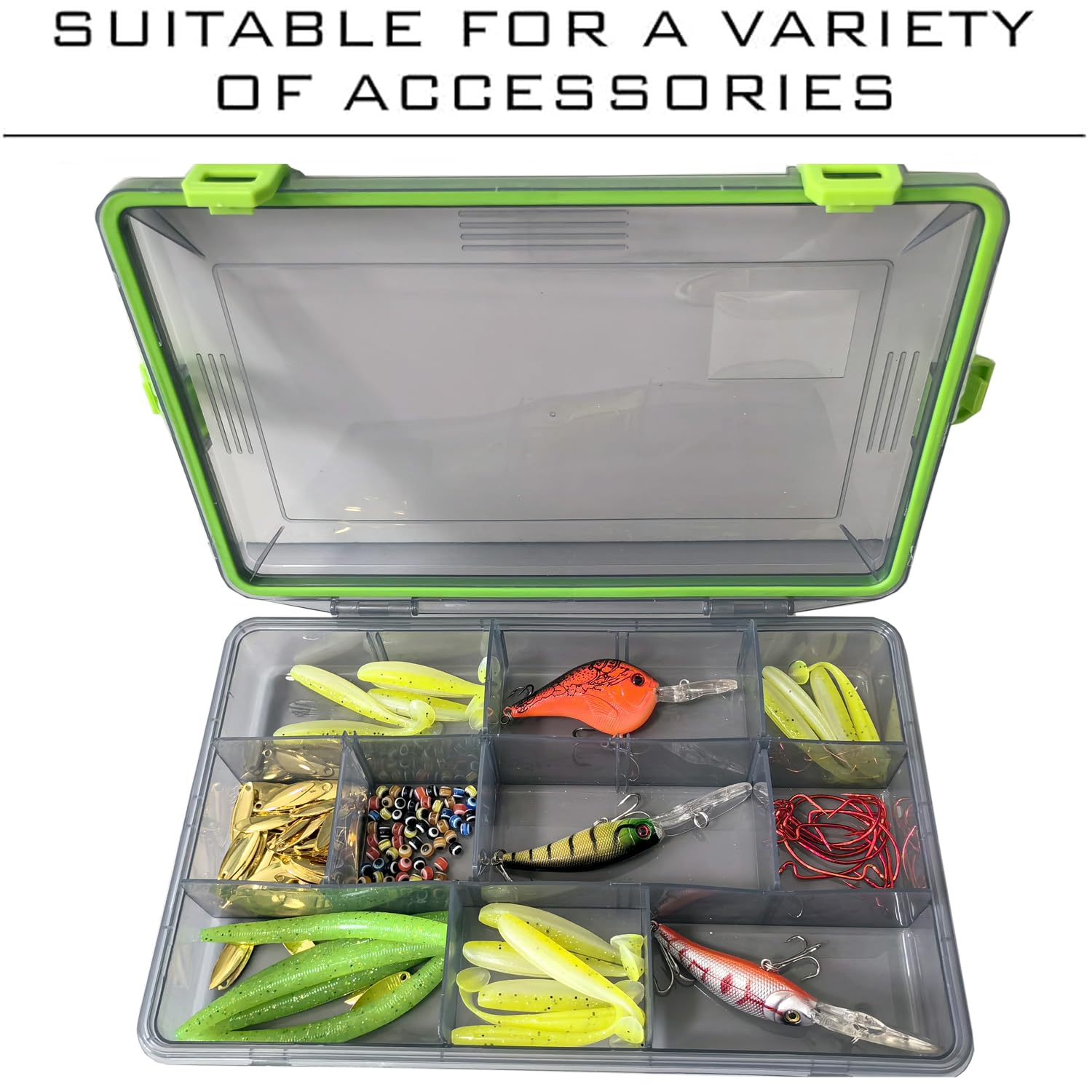 Lot de 4 boîtes de rangement en plastique avec séparateurs amovibles, plateau pour 3600 articles de pêche et 3700 plateaux de pêche, boîte à leurres et matériel de pêche