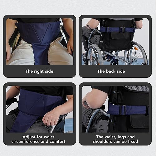 Miniatura 6 de Cinturón de seguridad para silla de ruedas con hebilla Cuidado de pacientes Arnés de seguridad Silla Correa de regazo de cintura para ancianos