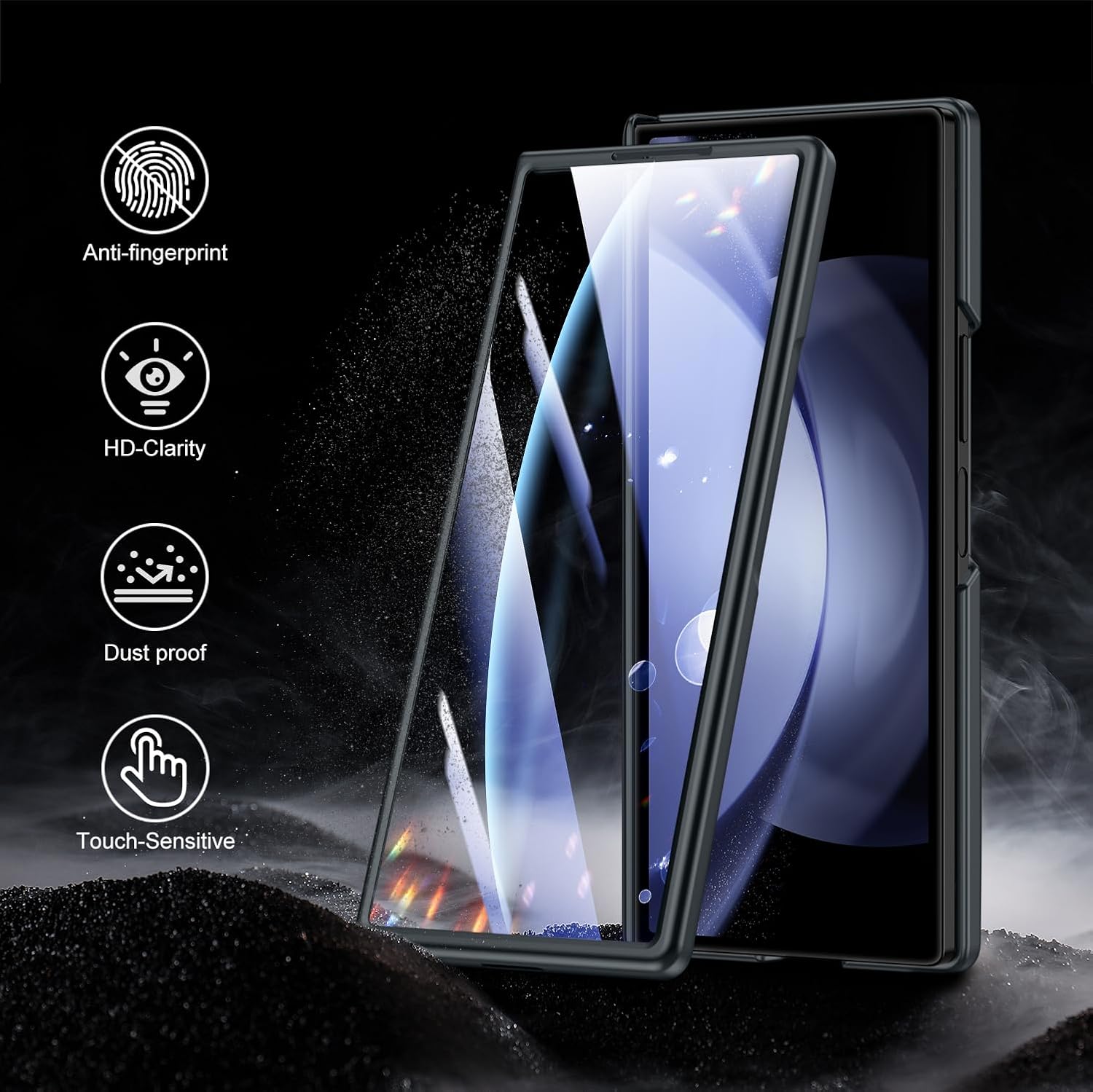 for Samsung Galaxy z-Fold-6 Case with Kickstand: [Compatible with Wireless Charging] Lightweight Thin z Fold 6 Phone Case - Matte Slim Fit Shockproof Protective Case Cover for Men Women Girls