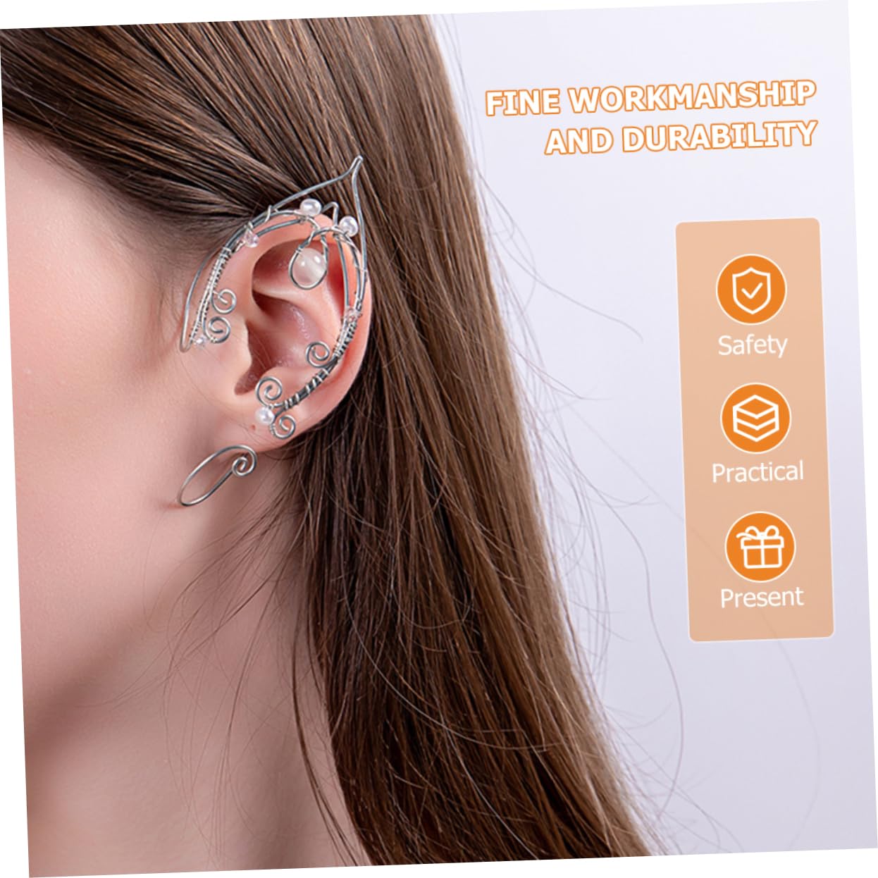 GALPADA 4pares Pendientes No Perforantes De Moda Para Mujer Ear Cuffs De Perlas Joyas De Para Bodas y De Accesorios Elegantes