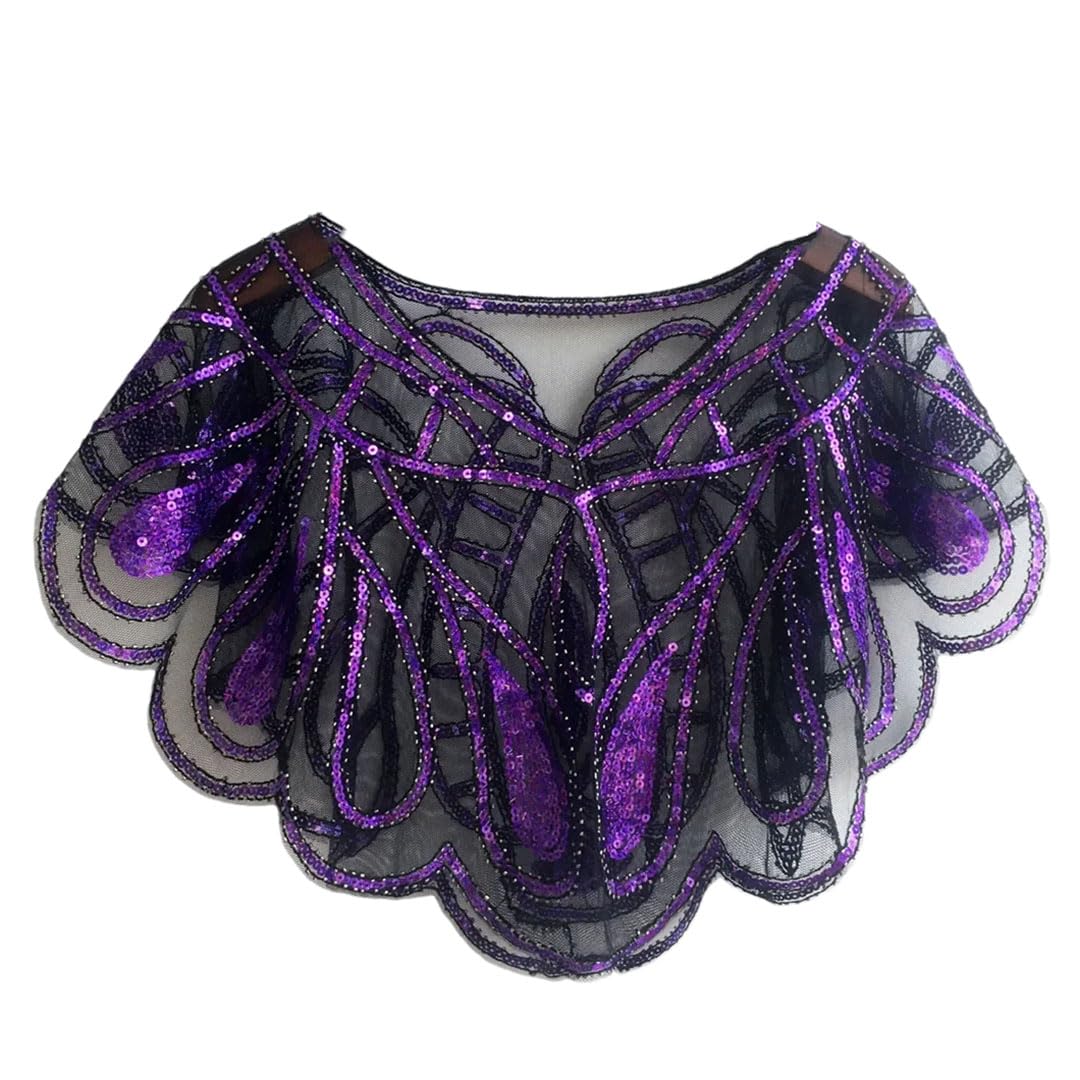 Robe de soirée avec enveloppe de poitrine perlée pour mariage violet