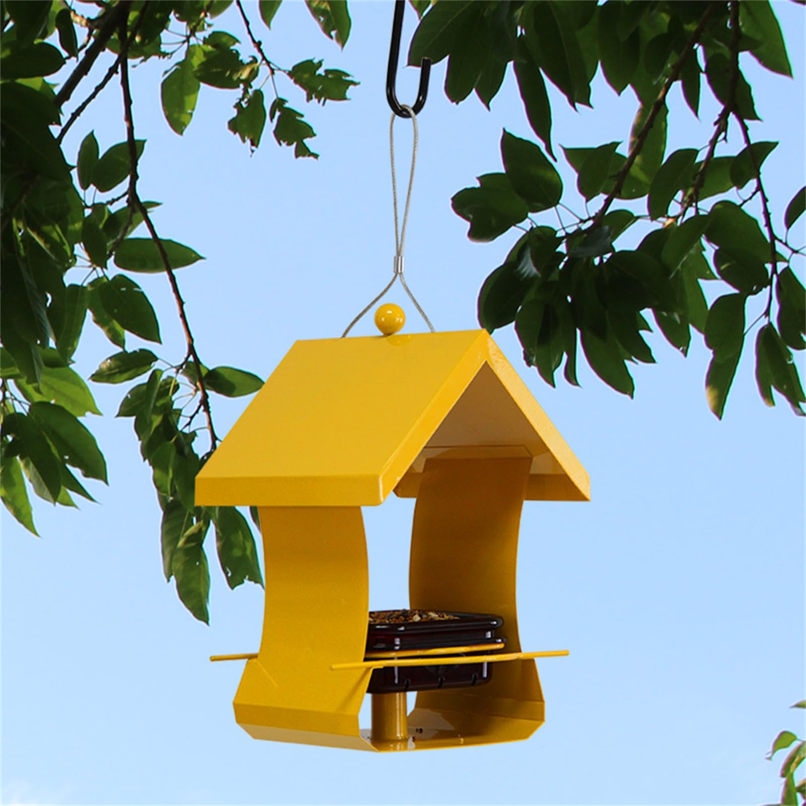Esterno Mangiatoia per uccelli da esterno Appeso Mangiatoia da campo a prova di pioggia Balcone Villa Scatola per alimenti per uccelli Bird Feeder