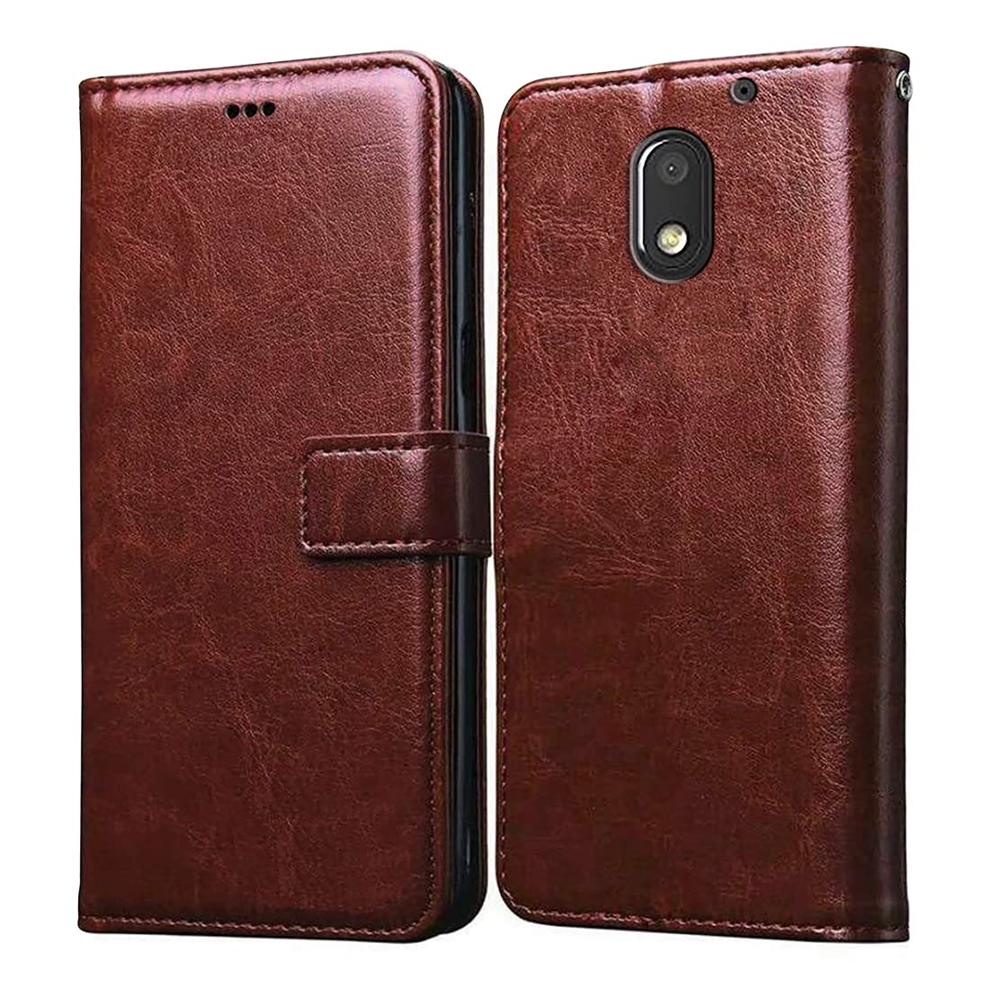 Casotec Flip Cover for Motorola Moto E3 Power | Premium Leather Finish | Inbuilt Pockets & Stand | Flip Case for Motorola Moto E3 Power (Brown) (B09QJ1J6G8) Amazon Price History, Amazon Price Tracker