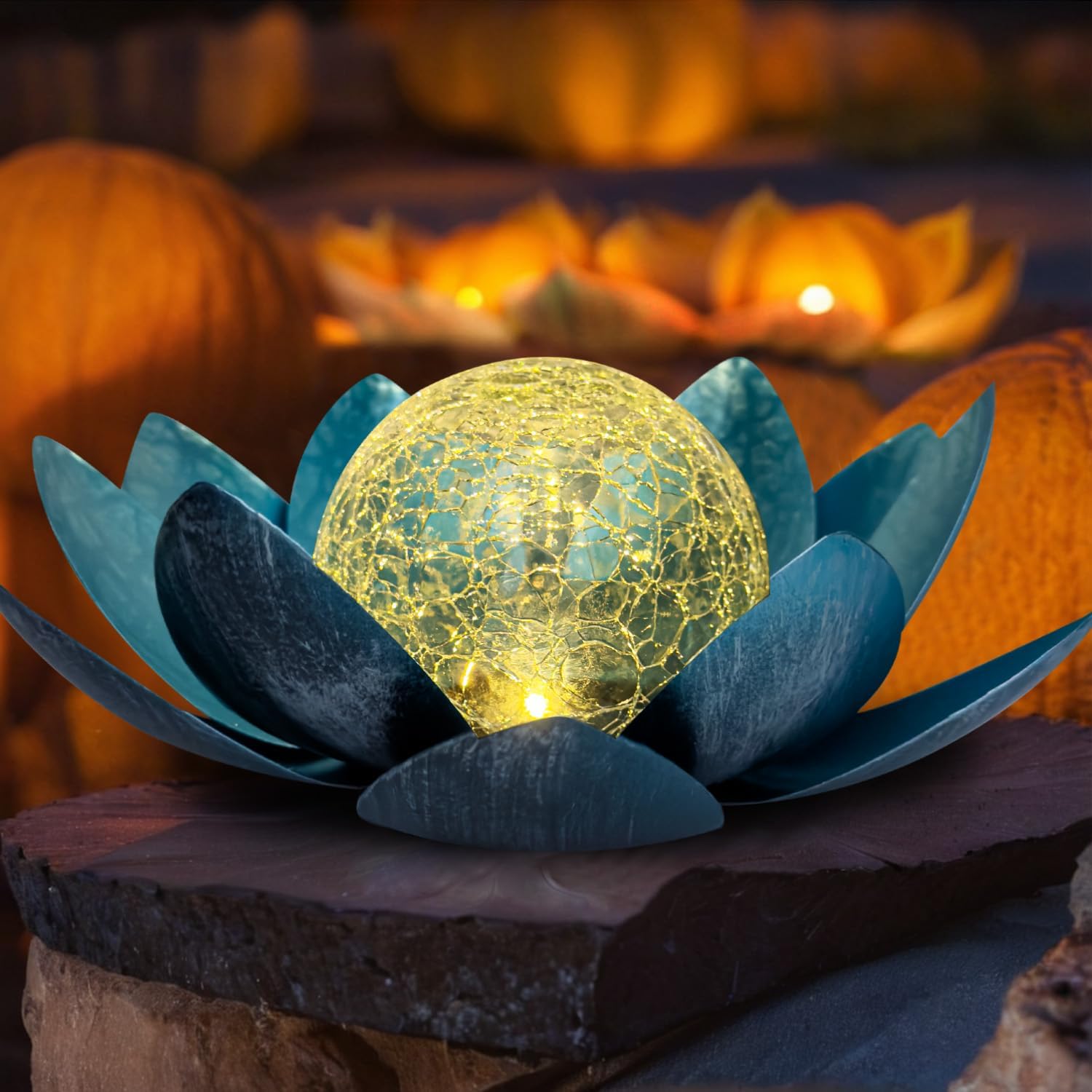 Kyduu Outdoor Decorations Lotus Light, Solar Lights Outdoor Garden