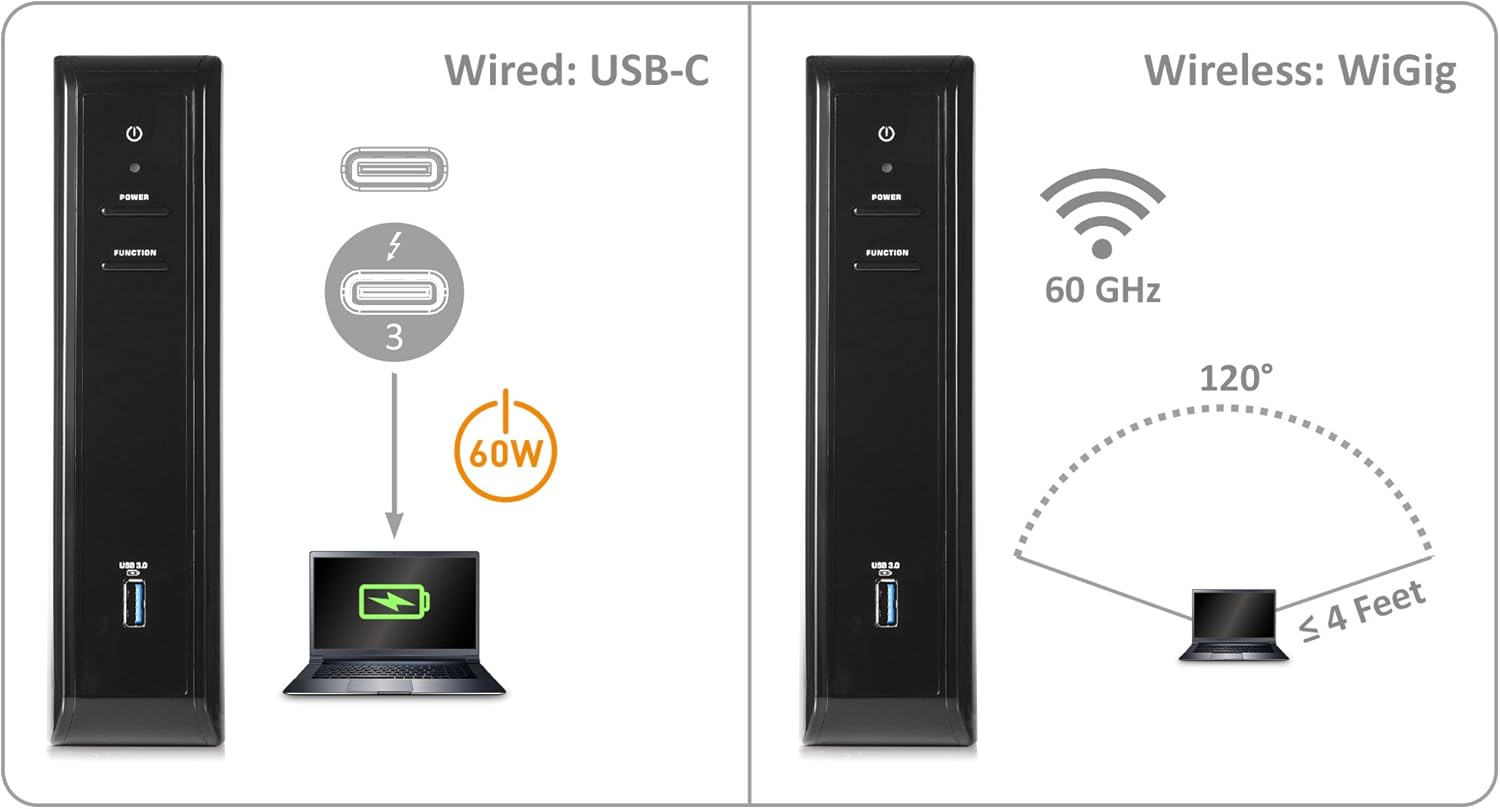 Buу 2 gеt 3 [Intel Certified] Cable Matters Dual Display USB-C Dock Supporting Wireless Dock (WiGig Dock) for Windows Computers