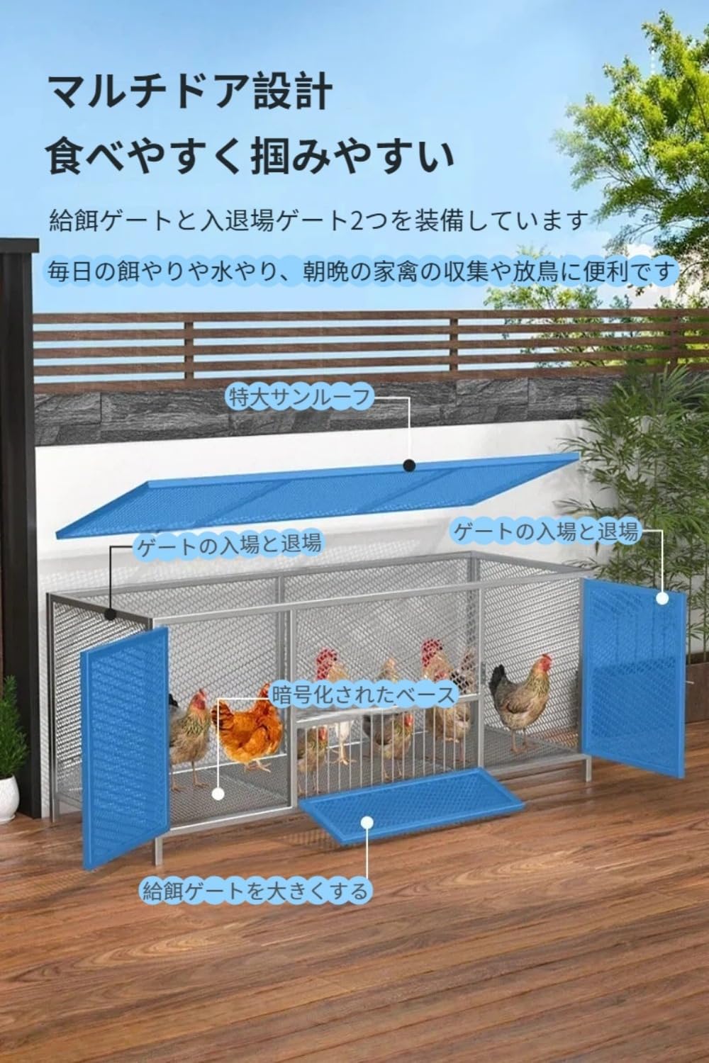 Amazon | VGVG鶏 ケージ 、角管、暗号化メッシュ、ケージ ステンレス製