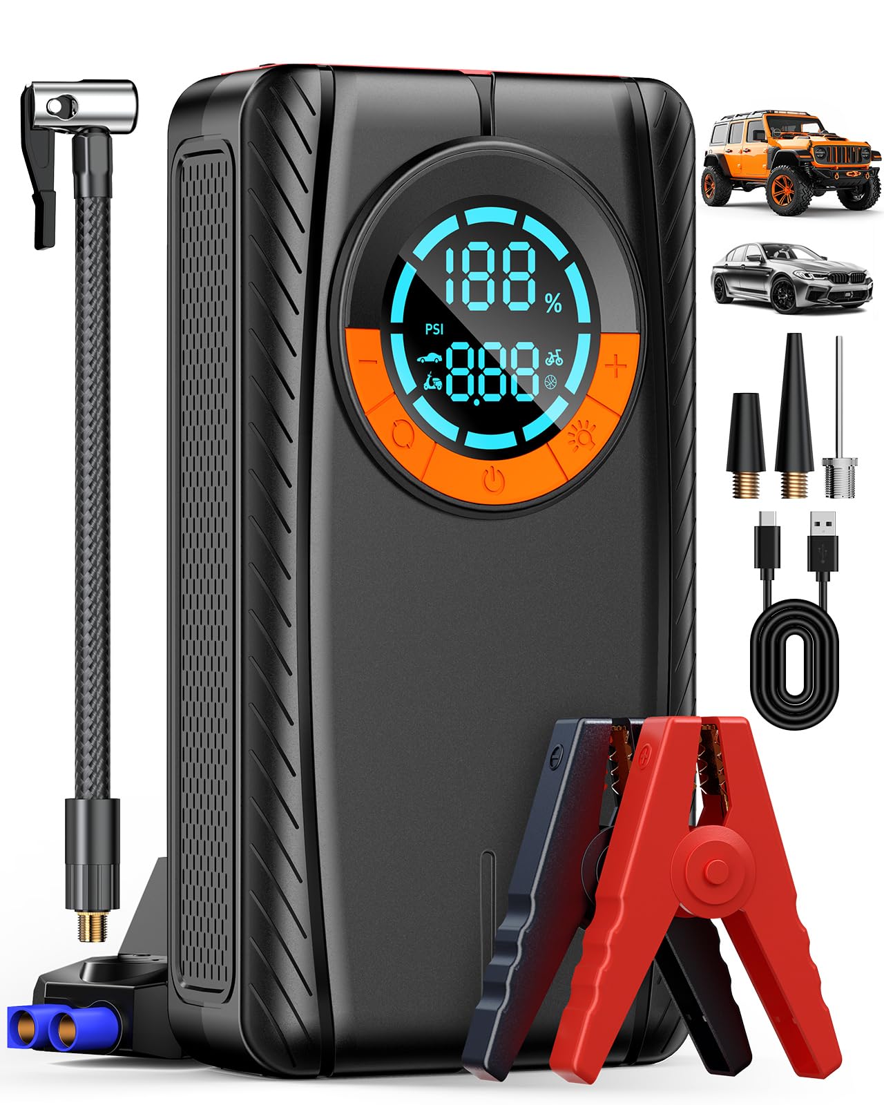 Jump Starter with Air Compressor Car Battery Jump Starter 8 0 Gas 7 0L Diesel Battery Jumper Starter