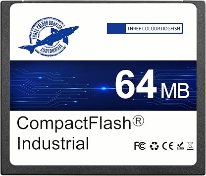 Dogfish Compact Flash Memory Card 64MB Industrial CF Type I Card | FAT16 CF Cards for Industrial Equipment and Vintage Digital Cameras