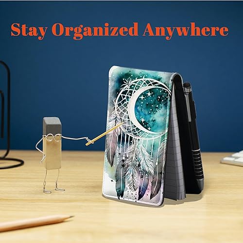 Miniatura 3 de Juego de 4 soportes para bloc de notas de tamaño de bolsillo, de piel sintética, mini bloc de notas con 2 bloc de notas pequeños y lápiz capacitivo,